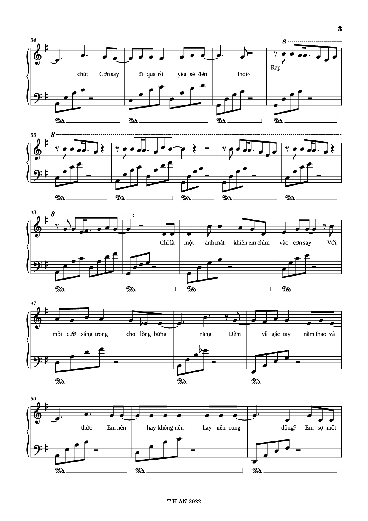 Page 3 of Sheet music PDF Piano Shay Nắnggg Piano - AMEE x OBITO x HỨA KIM TUYỀN