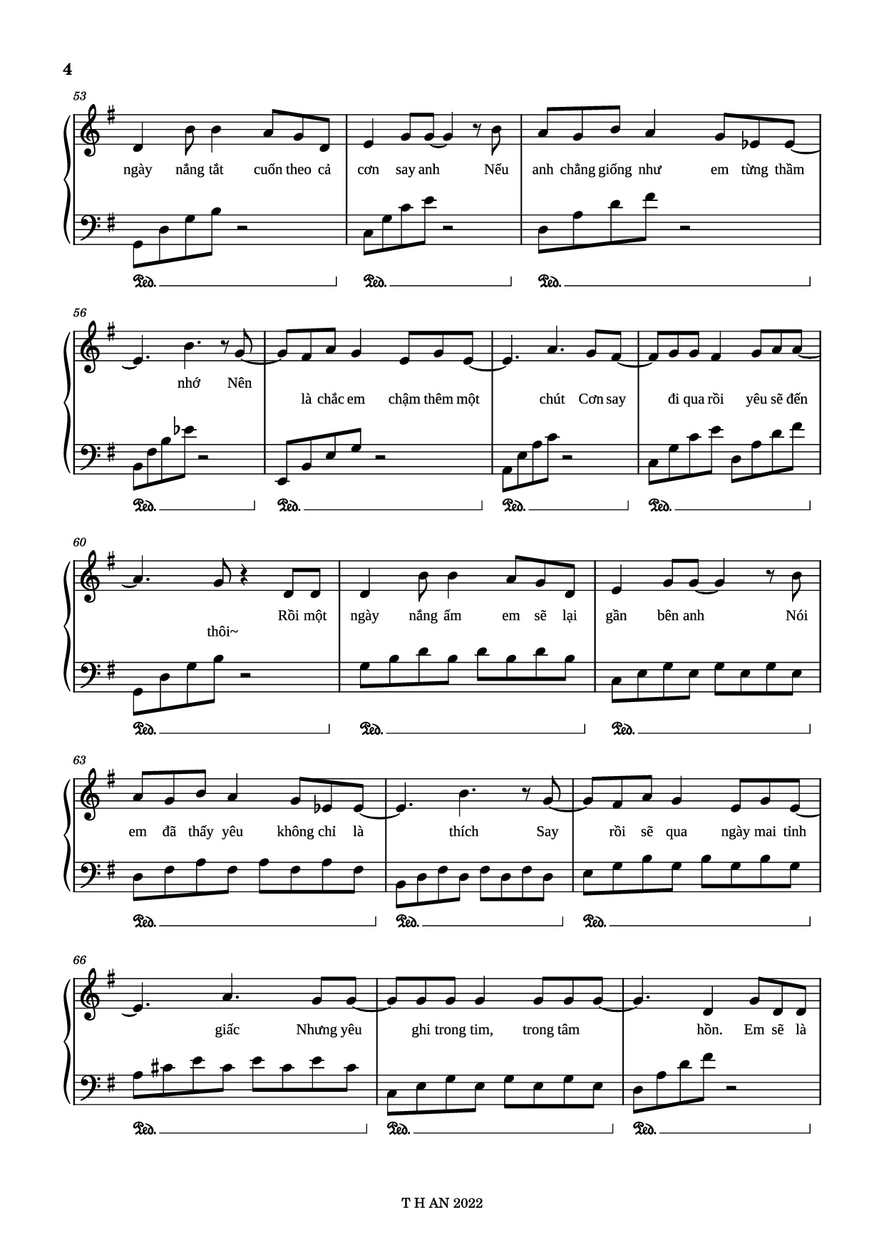 Page 4 of Sheet music PDF Piano Shay Nắnggg Piano - AMEE x OBITO x HỨA KIM TUYỀN
