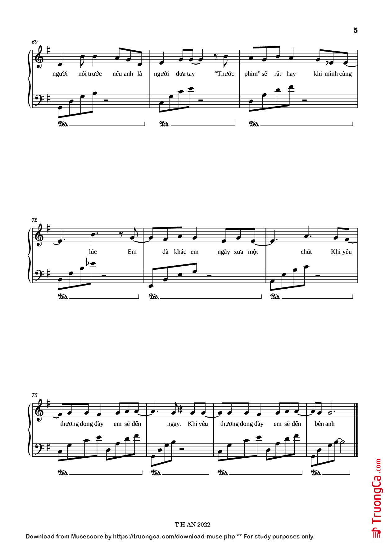 Page 5 of Sheet music PDF Piano Shay Nắnggg Piano - AMEE x OBITO x HỨA KIM TUYỀN