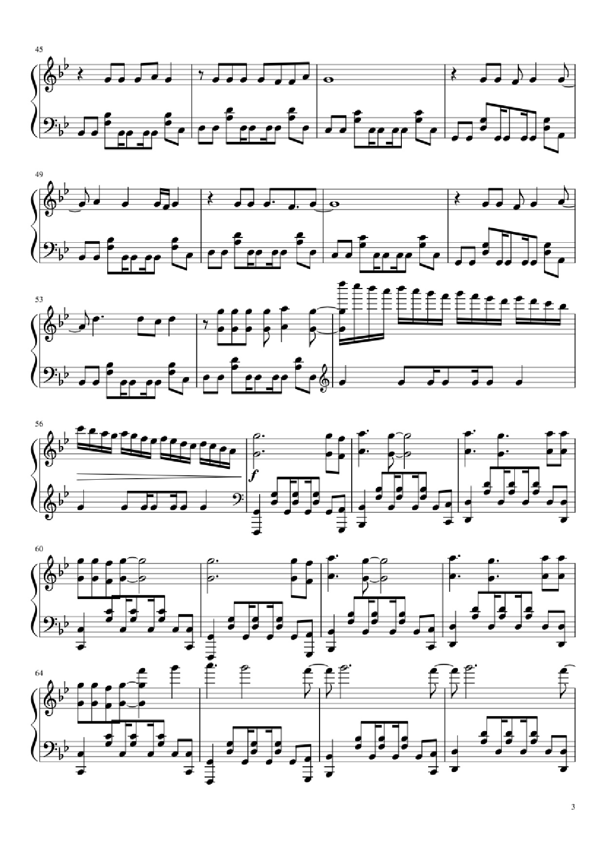 Page 3 of Sheet music PDF Piano Love me again Piano - Undefined