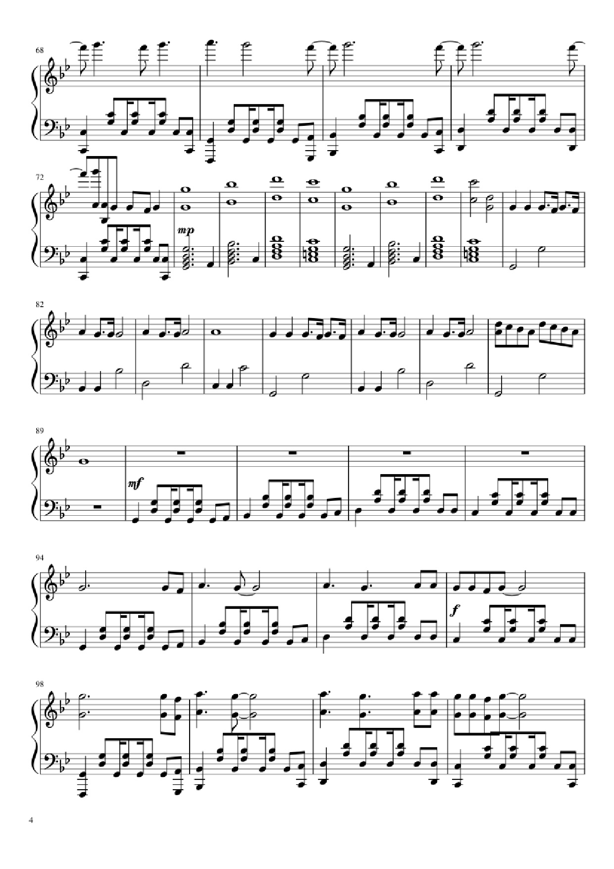 Page 4 of Sheet music PDF Piano Love me again Piano - Undefined
