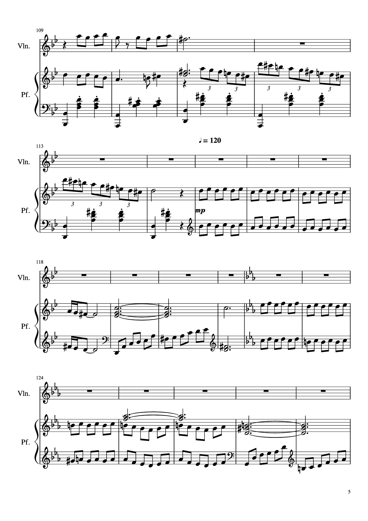 Page 5 of Sheet music PDF Piano Howl