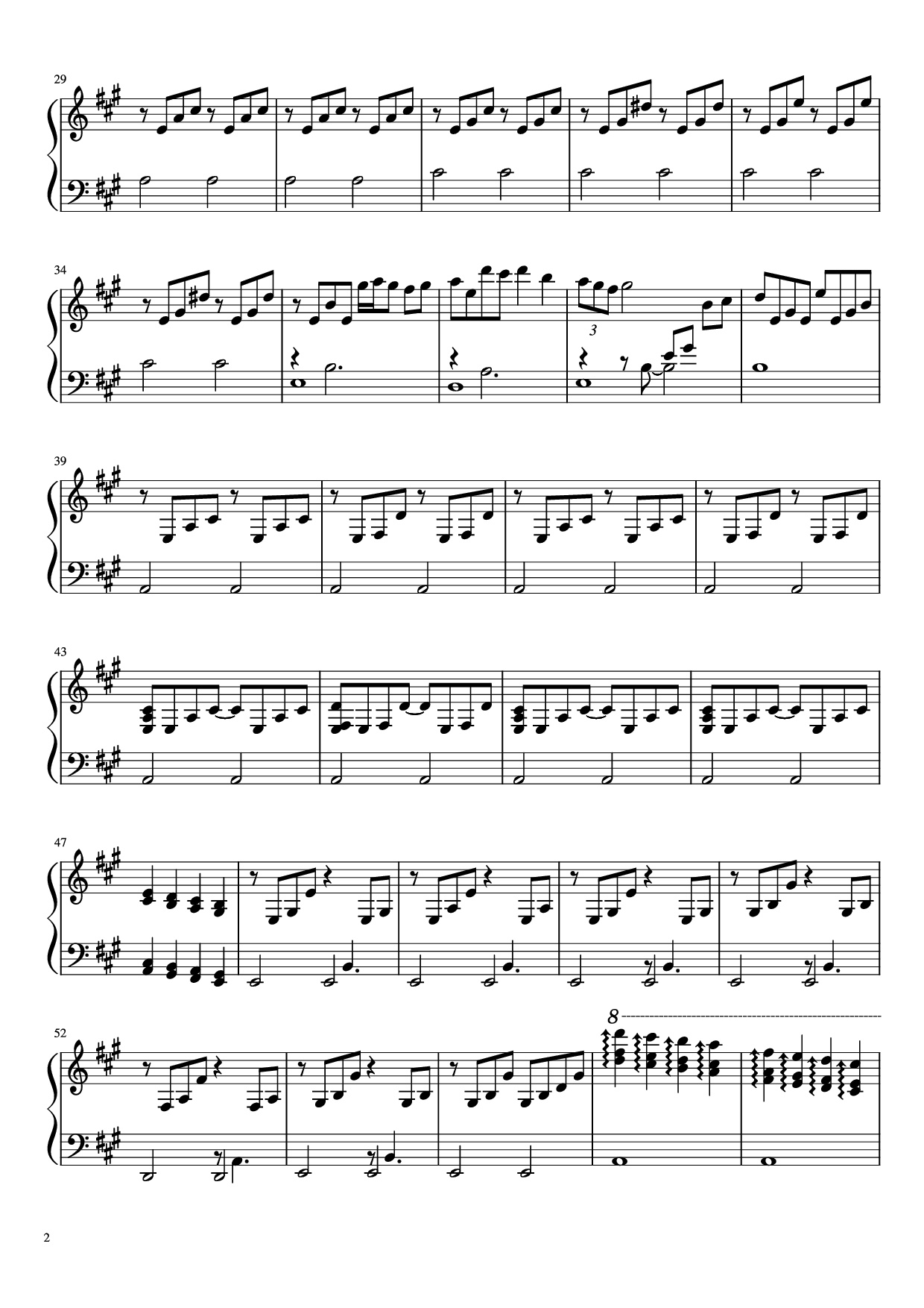 Page 2 of Sheet music PDF Piano Chiquitita Piano - ABBA