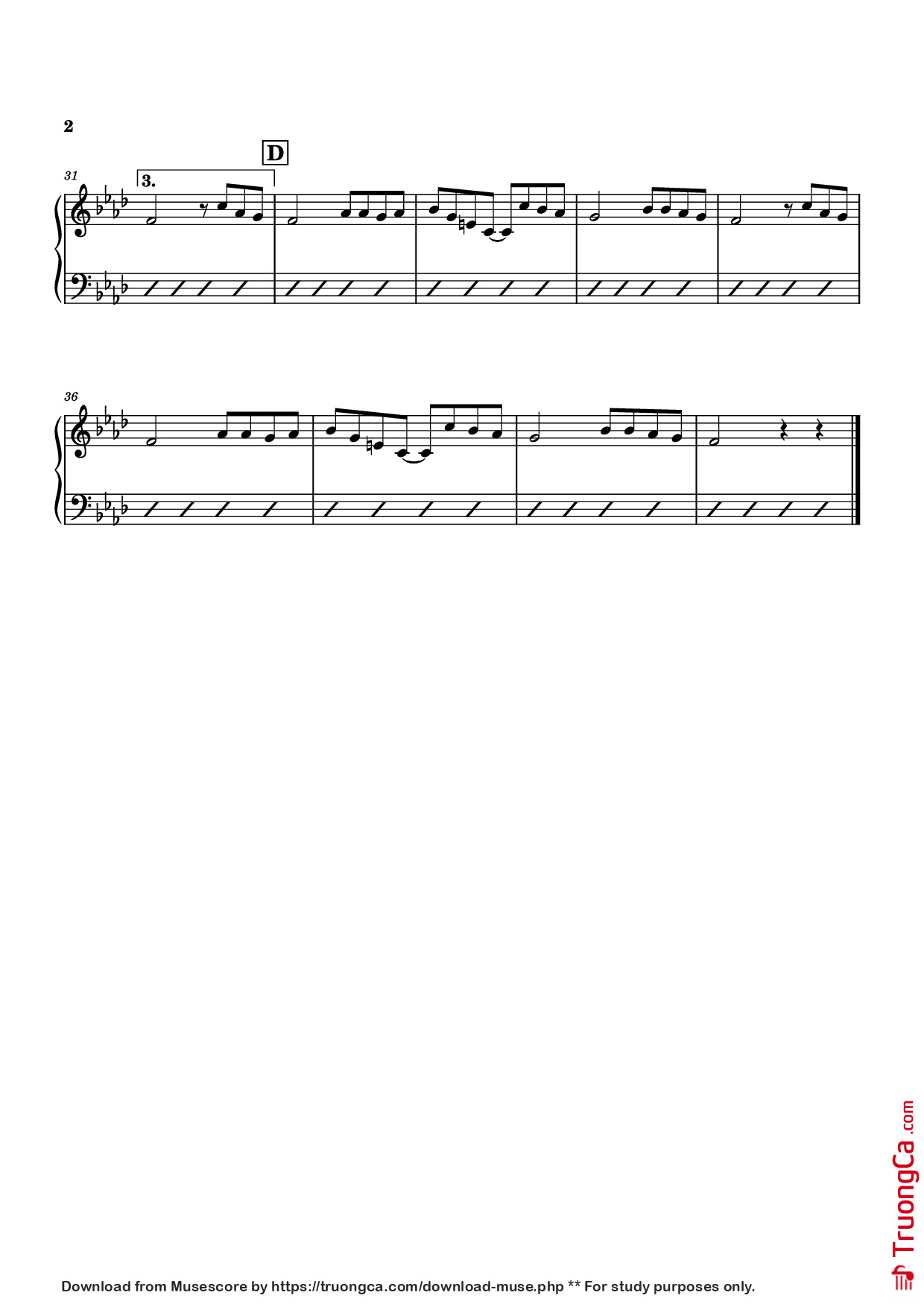 Page 2 of Sheet music PDF Piano Aguabajeando Piano - Hugao candelario / Antonio Arnedo