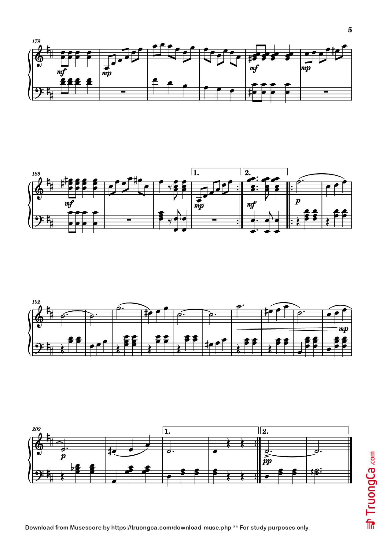Page 5 of Sheet music PDF Piano The Skaters Waltz Piano - Music by Emile Waldteufel