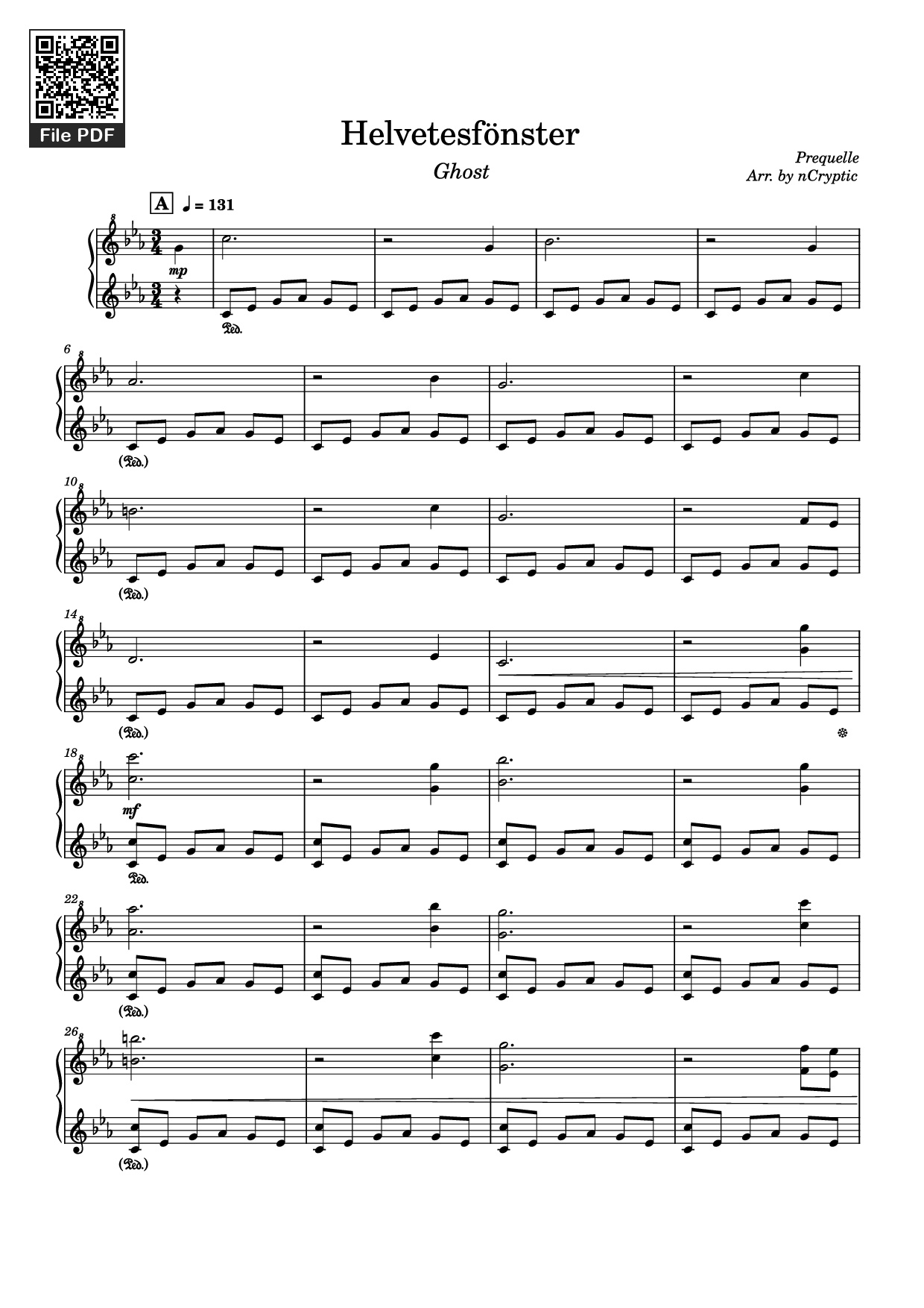 Page 1 of Sheet music PDF Piano Helvetesfönster Piano - Prequelle
