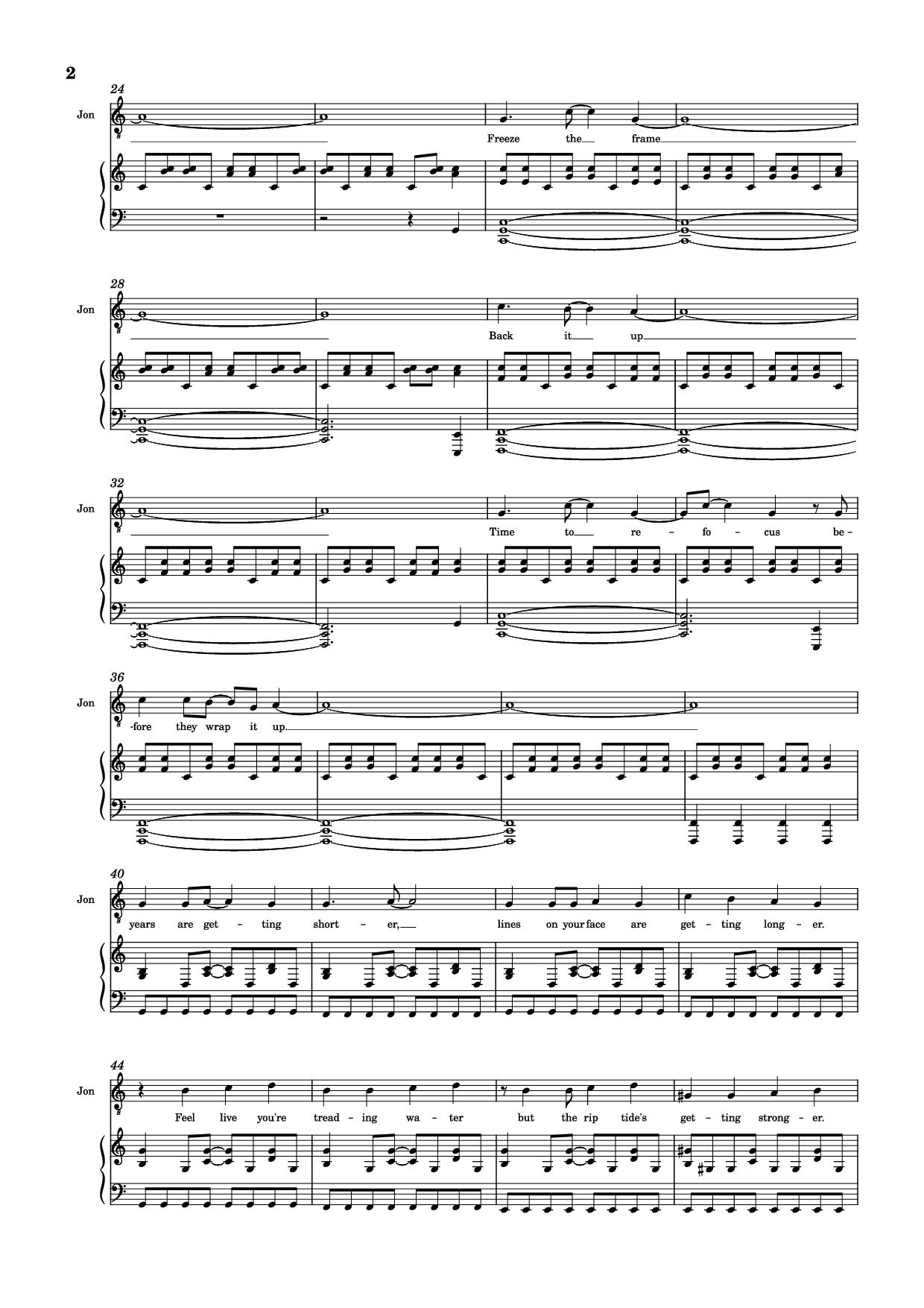 Page 2 of Sheet music PDF Piano 30/90 Piano - Jonathan Larson, Andrew Garfield