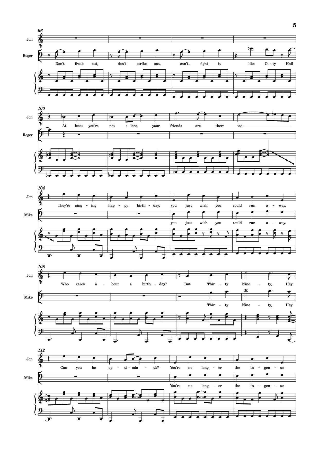 Page 5 of Sheet music PDF Piano 30/90 Piano - Jonathan Larson, Andrew Garfield
