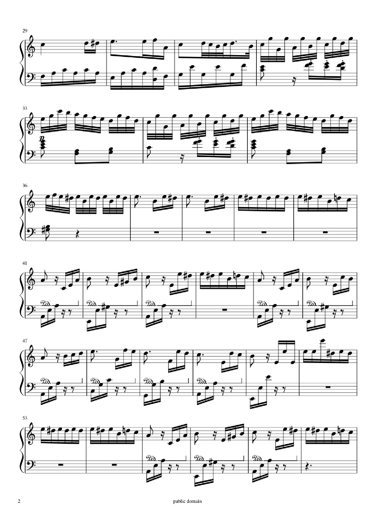 Page 2 of Sheet music PDF Piano Für Elise Piano - Beethoven