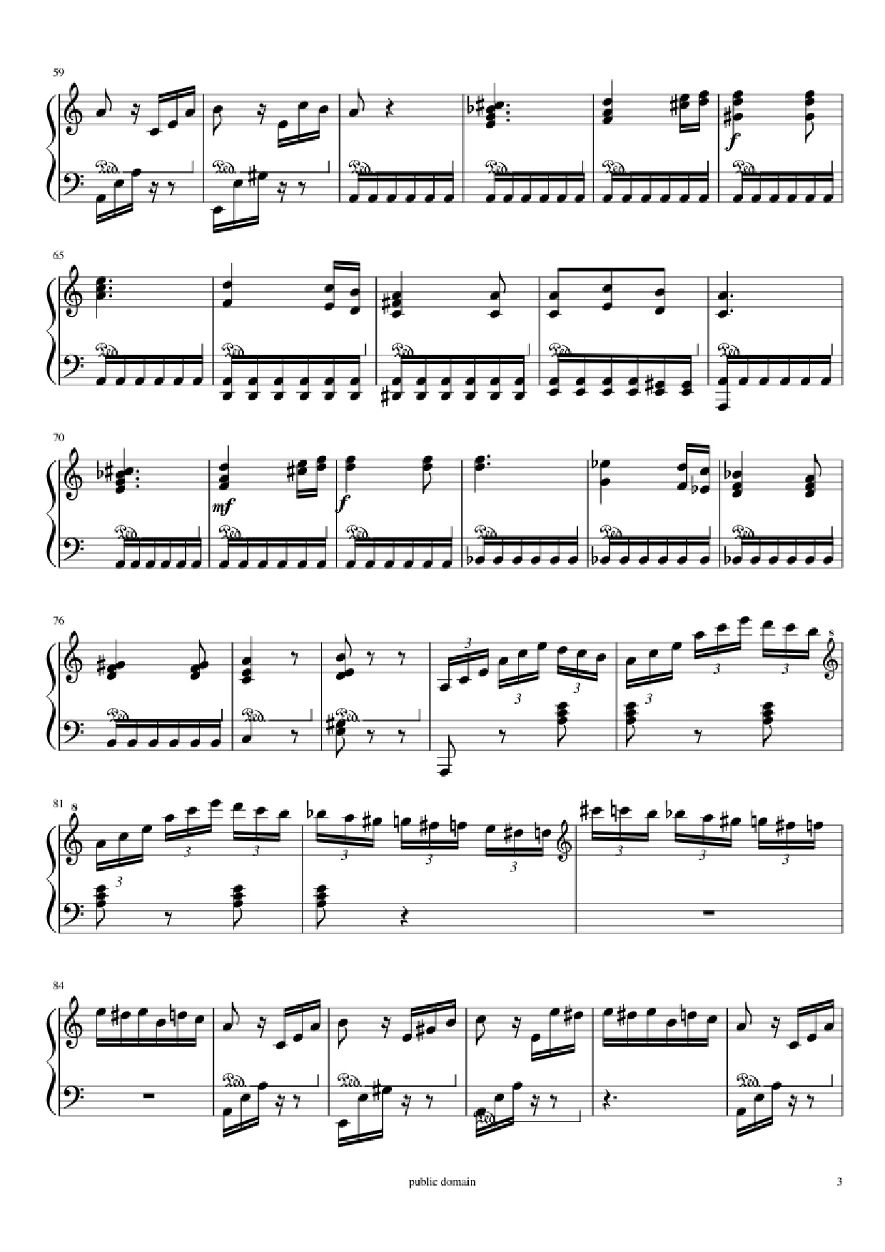 Page 3 of Sheet music PDF Piano Für Elise Piano - Beethoven