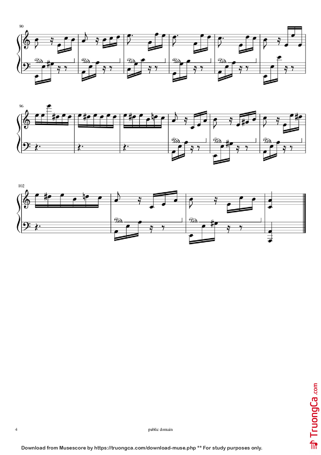 Page 4 of Sheet music PDF Piano Für Elise Piano - Beethoven