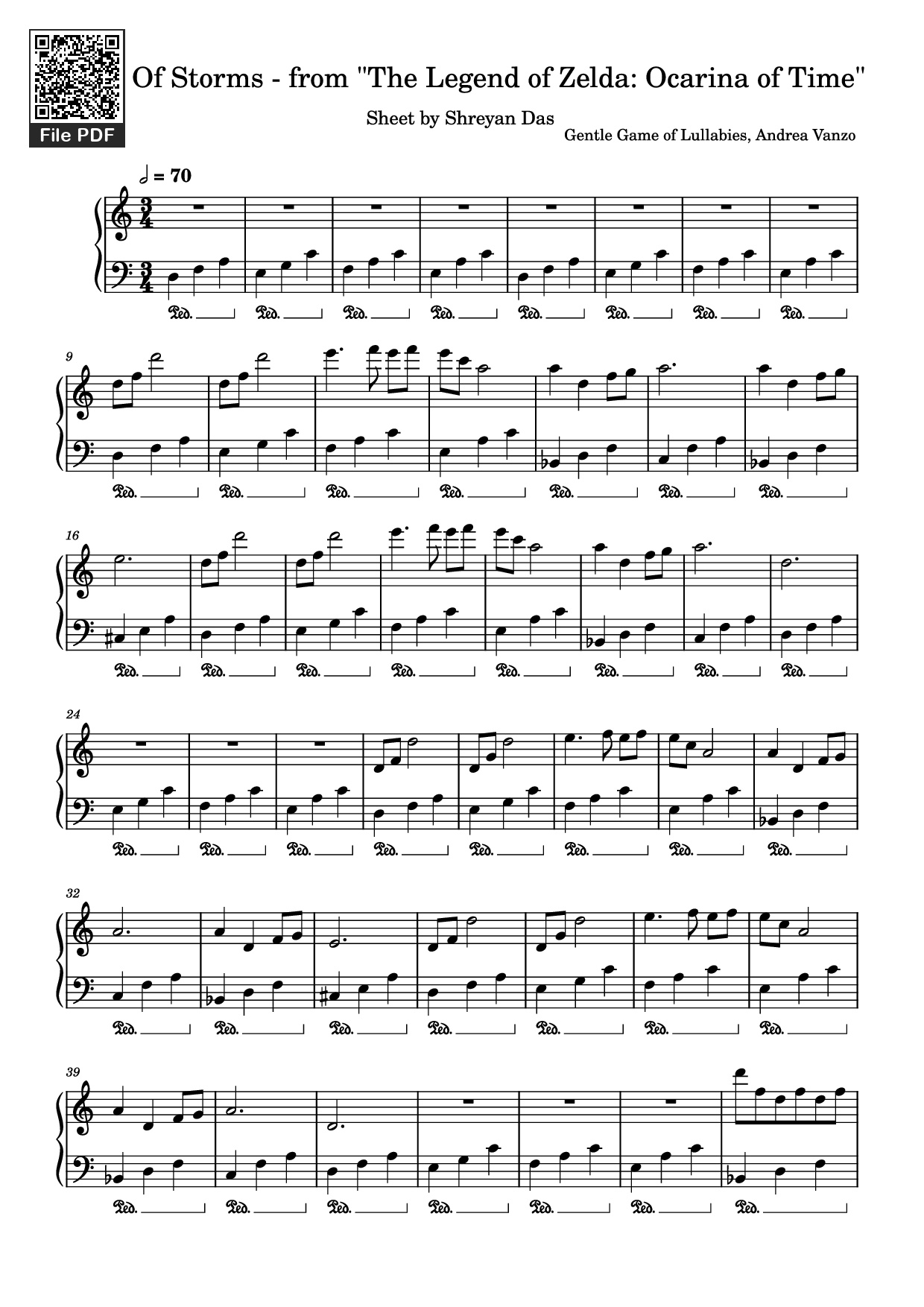 Sheet PDF of Song Of Storms - from The Legend of Zelda: Ocarina of Time Piano