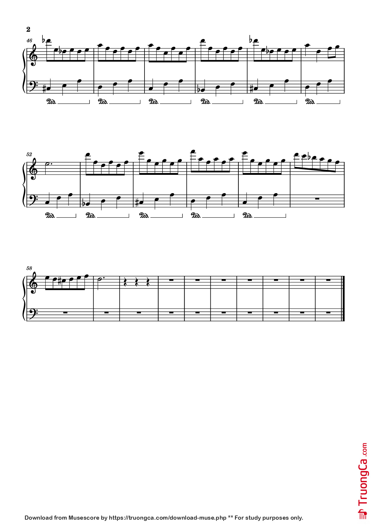 Page 2 of Sheet music PDF Piano Song Of Storms - from The Legend of Zelda: Ocarina of Time Piano - Gentle Game of Lullabies, Andrea Vanzo