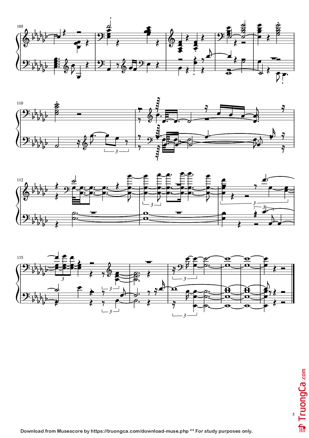 Page 5 of Sheet music PDF Piano Mac Demarco - Chamber of Reflection Piano - Mac Demarco