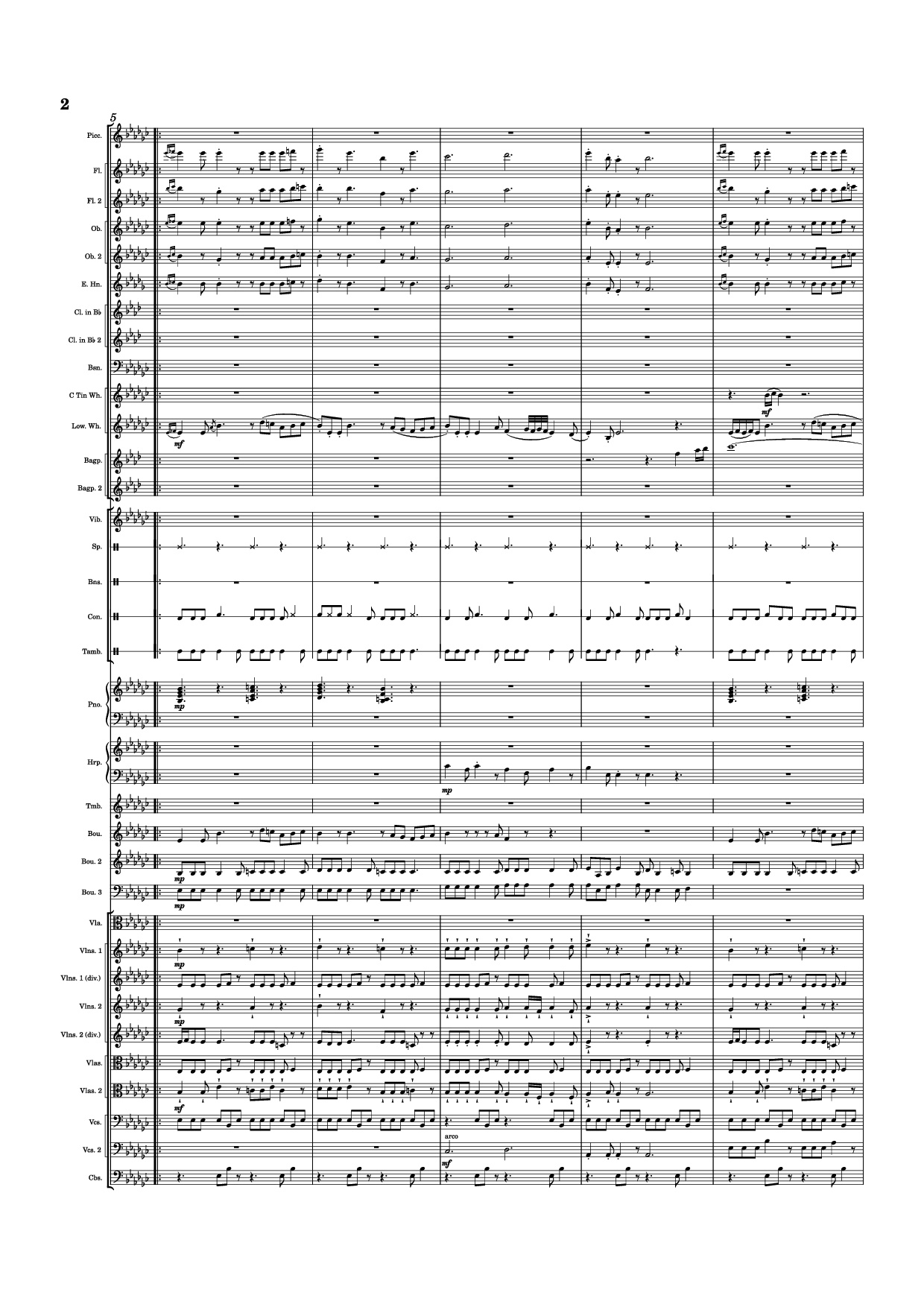 Page 2 of Sheet music PDF Piano Dusk Falls Piano - Hiroki Morishita