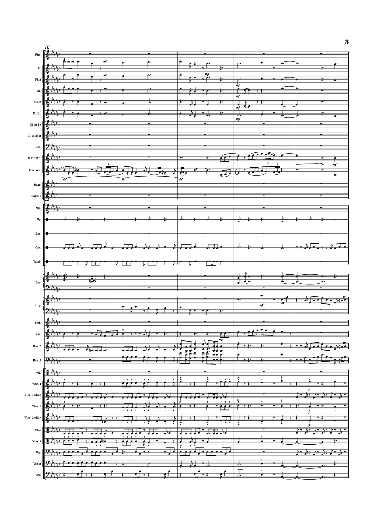 Page 3 of Sheet music PDF Piano Dusk Falls Piano - Hiroki Morishita