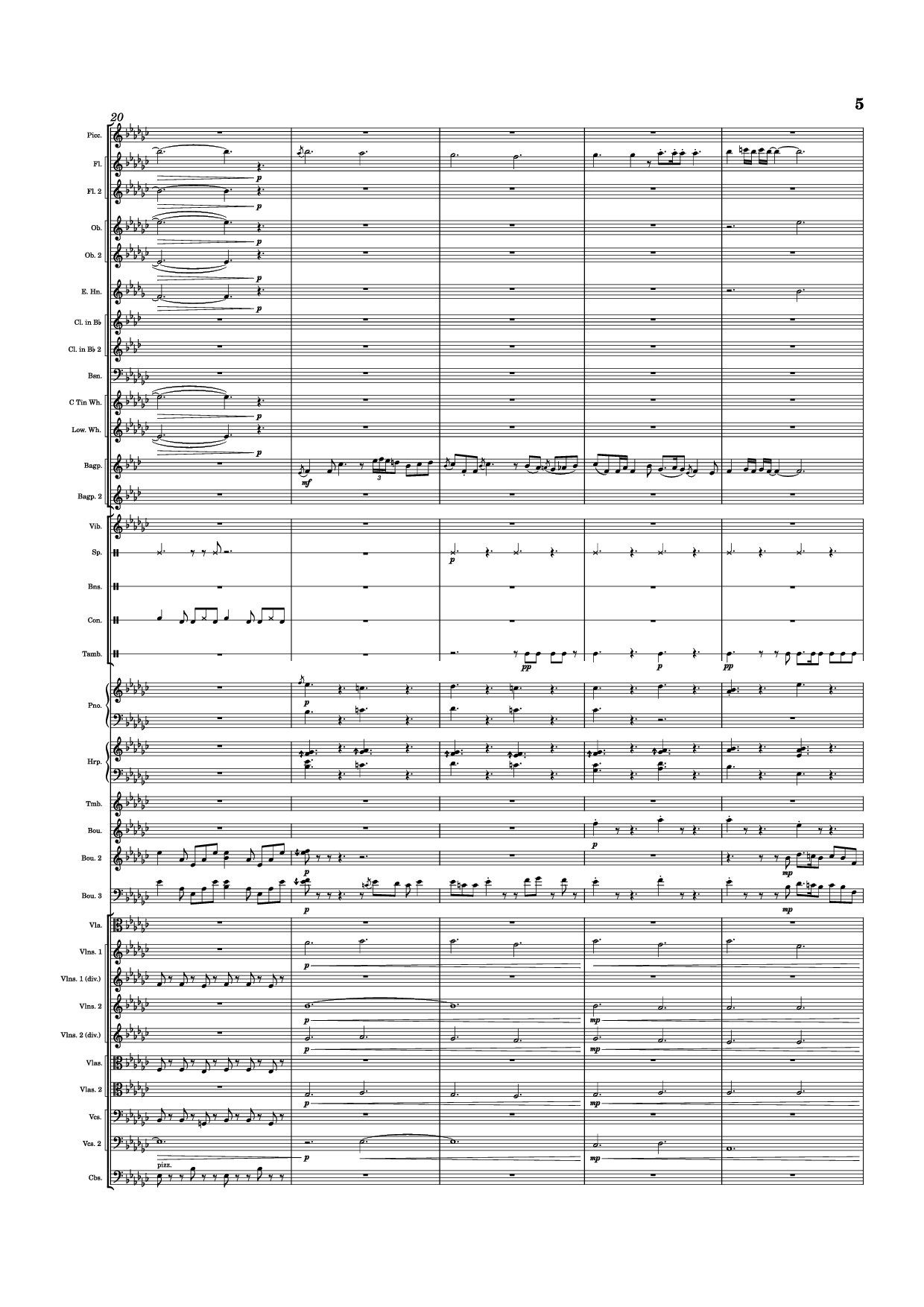 Page 5 of Sheet music PDF Piano Dusk Falls Piano - Hiroki Morishita
