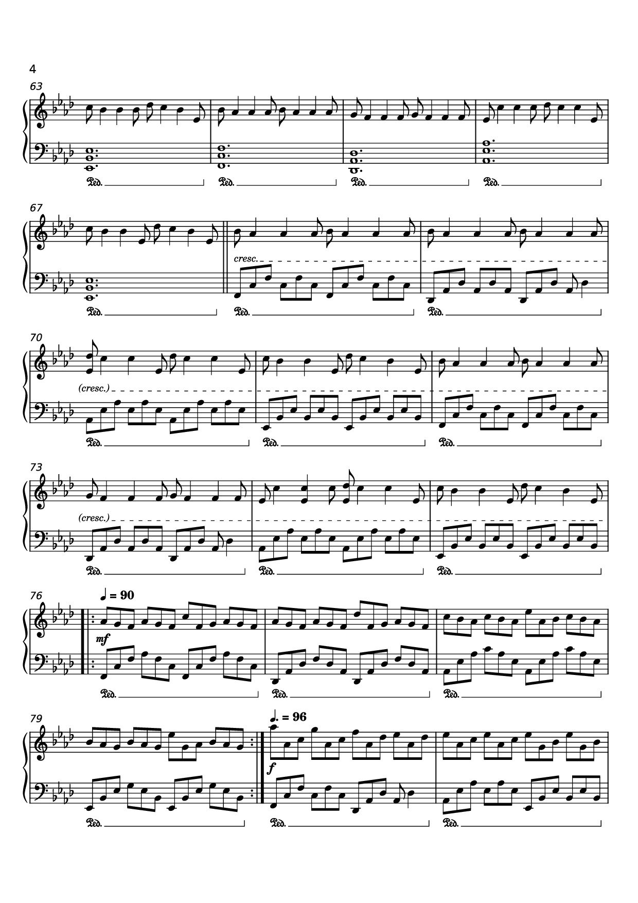 Page 4 of Sheet music PDF Piano Nuvole Bianchi Piano - Undefined