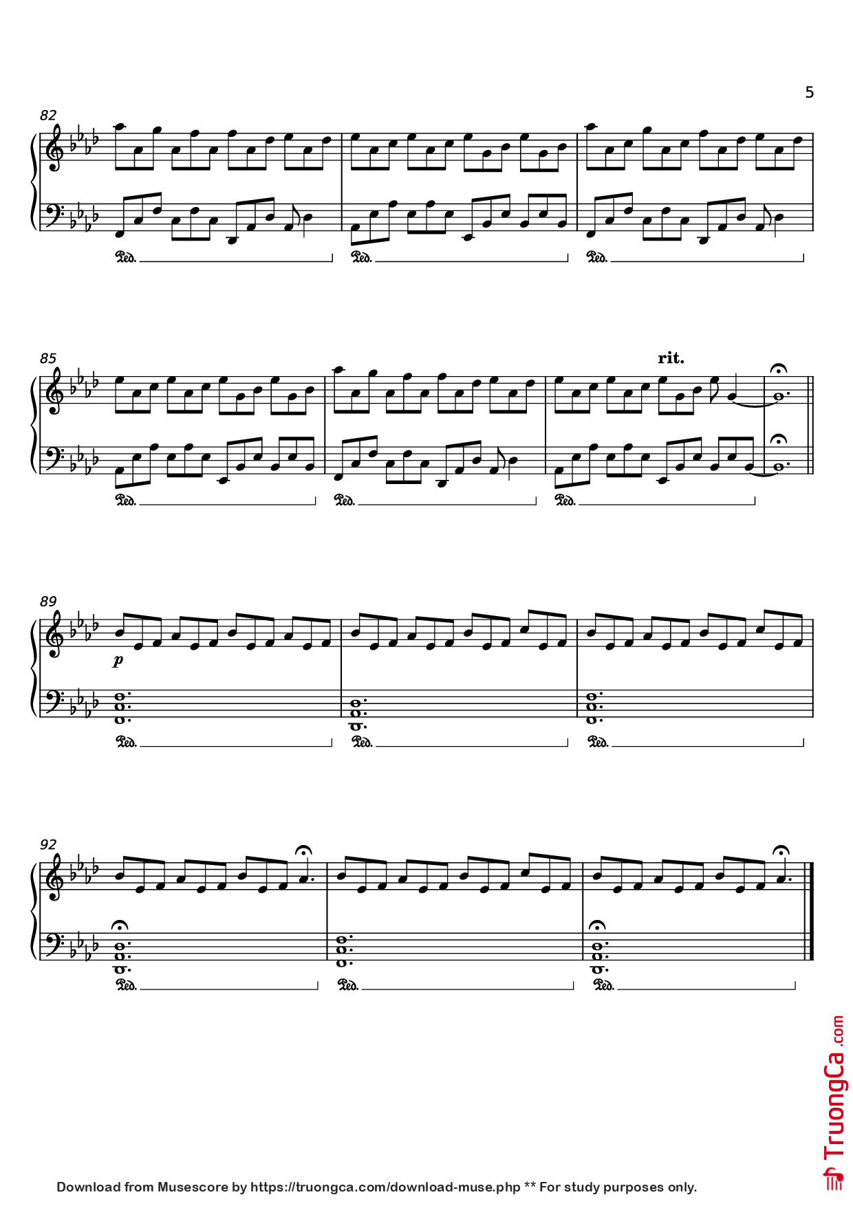 Page 5 of Sheet music PDF Piano Nuvole Bianchi Piano - Undefined
