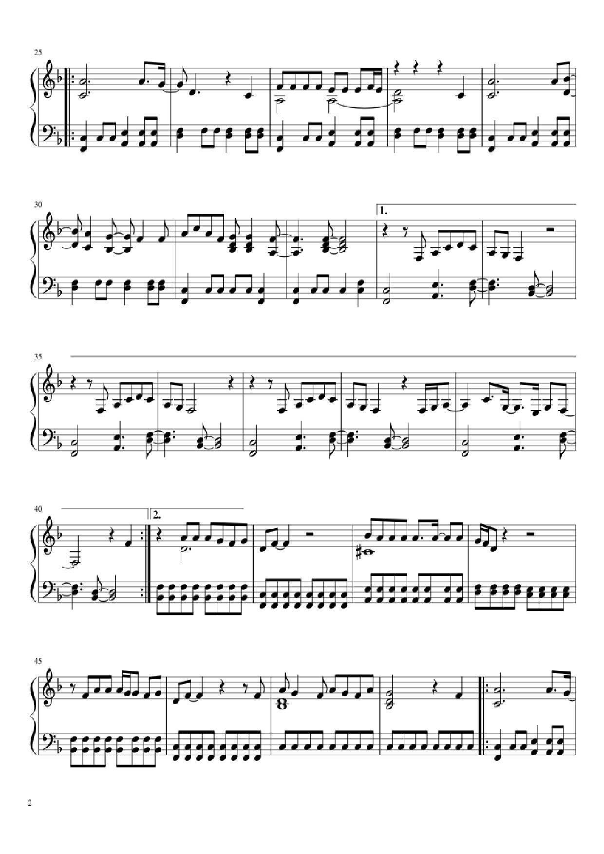 Page 2 of Sheet music PDF Piano Im Not The Only One Piano - Sam smith Transcribed by Nohpets