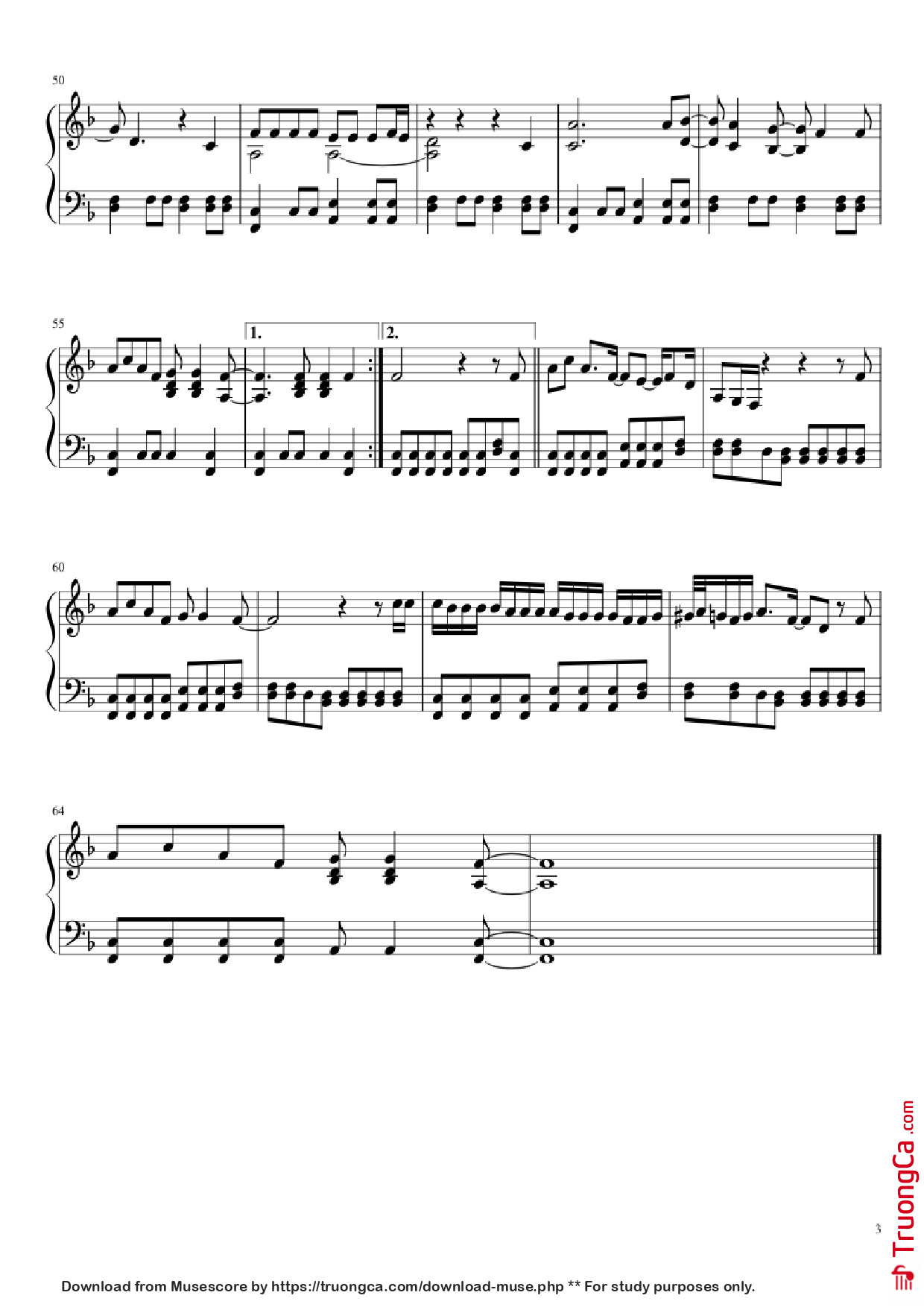Page 3 of Sheet music PDF Piano Im Not The Only One Piano - Sam smith Transcribed by Nohpets