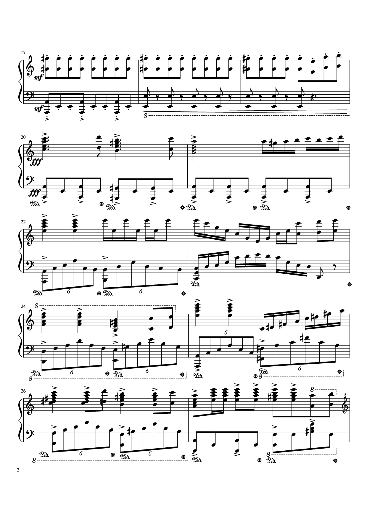 Page 2 of Sheet music PDF Piano Beethoven Virus but it