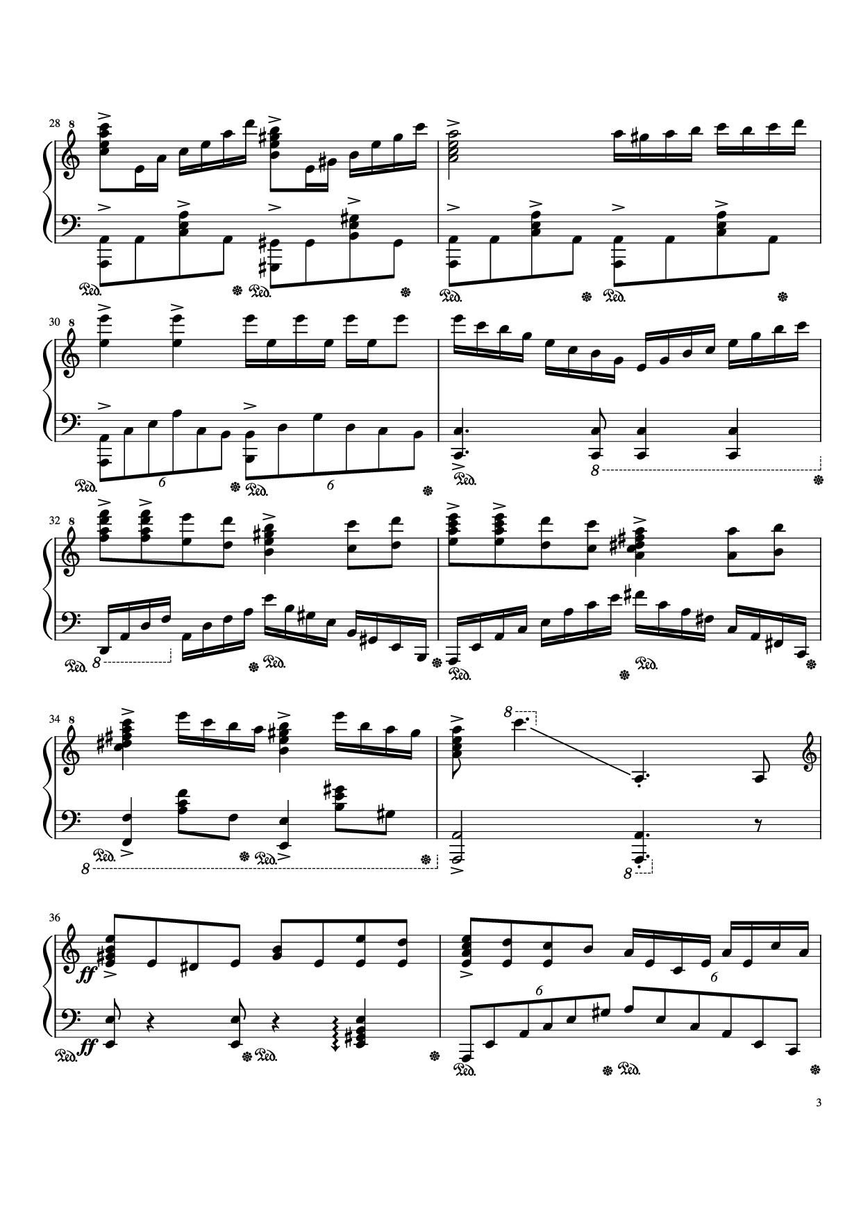 Page 3 of Sheet music PDF Piano Beethoven Virus but it