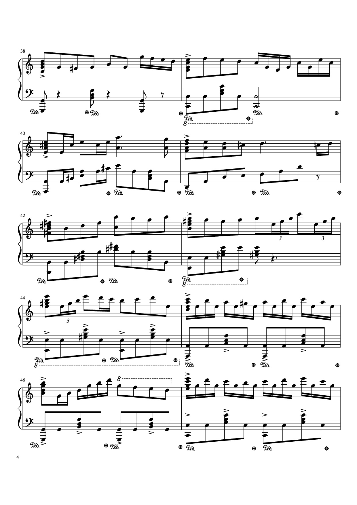Page 4 of Sheet music PDF Piano Beethoven Virus but it