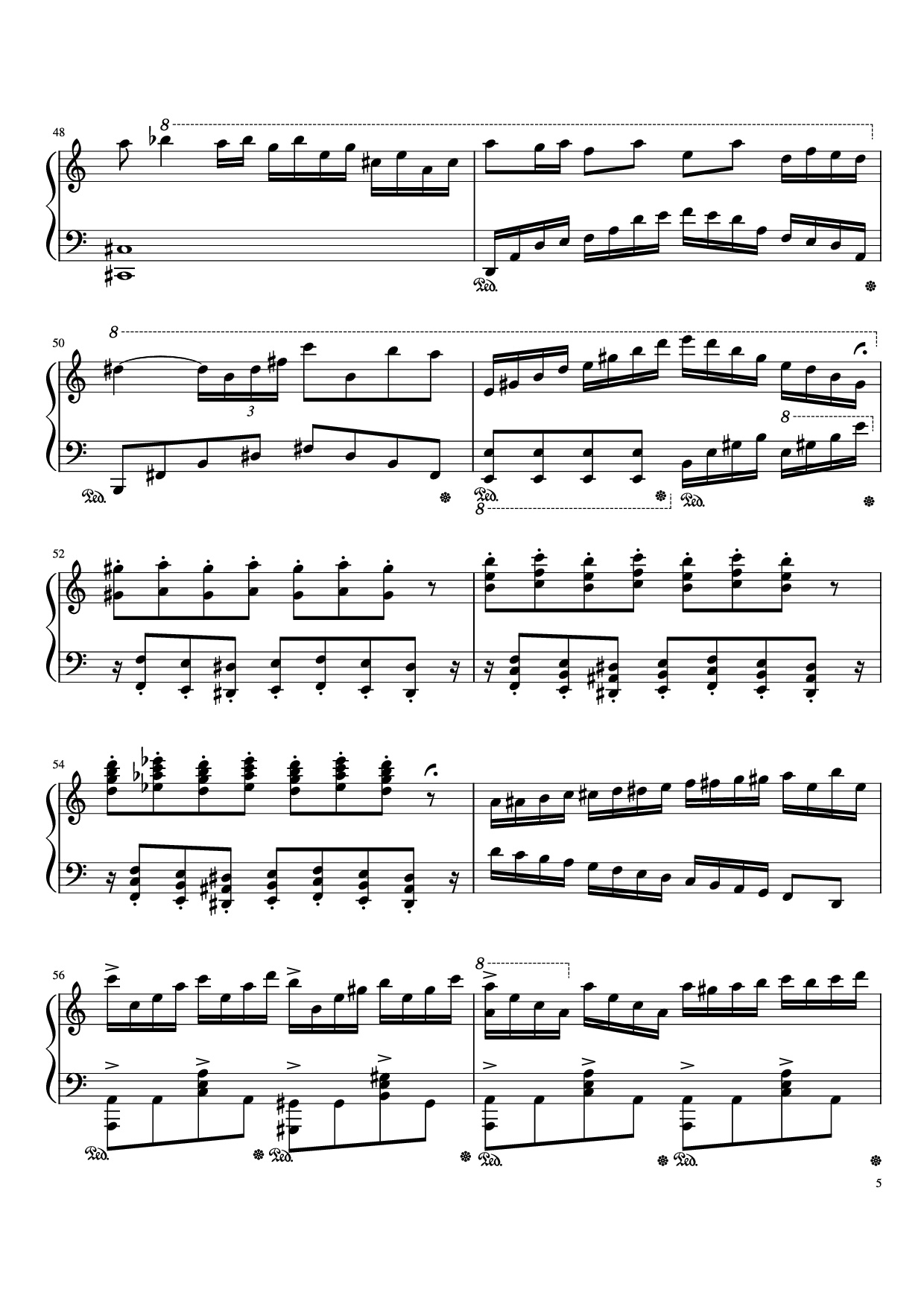 Page 5 of Sheet music PDF Piano Beethoven Virus but it