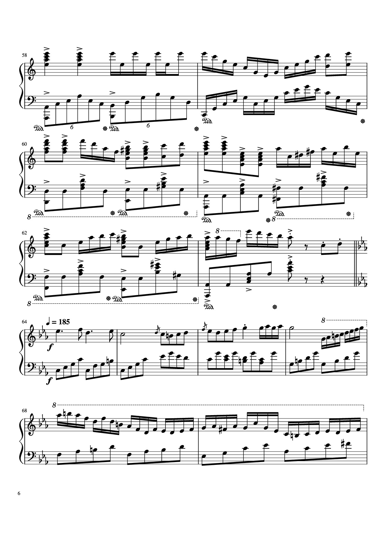 Page 6 of Sheet music PDF Piano Beethoven Virus but it