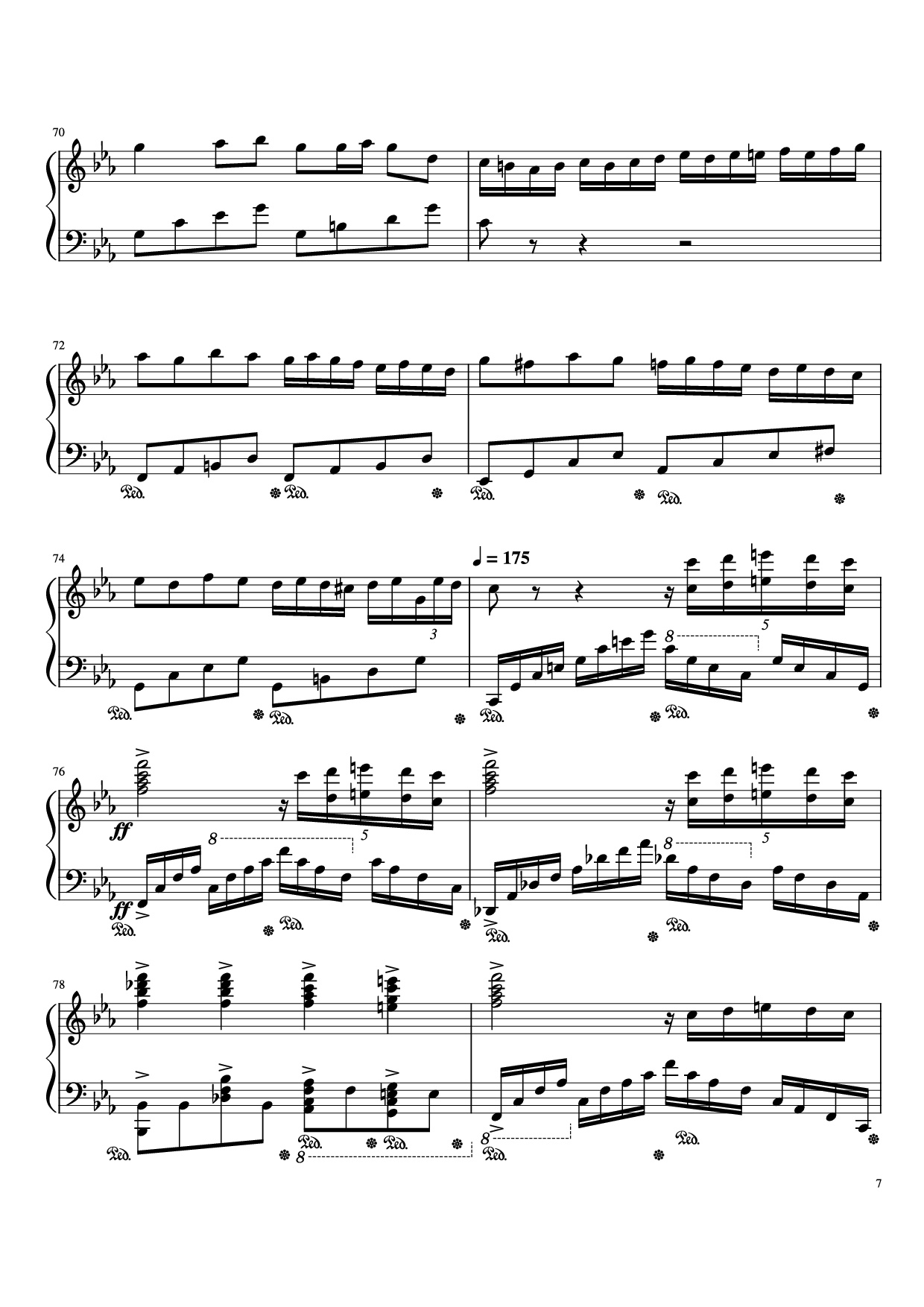 Page 7 of Sheet music PDF Piano Beethoven Virus but it