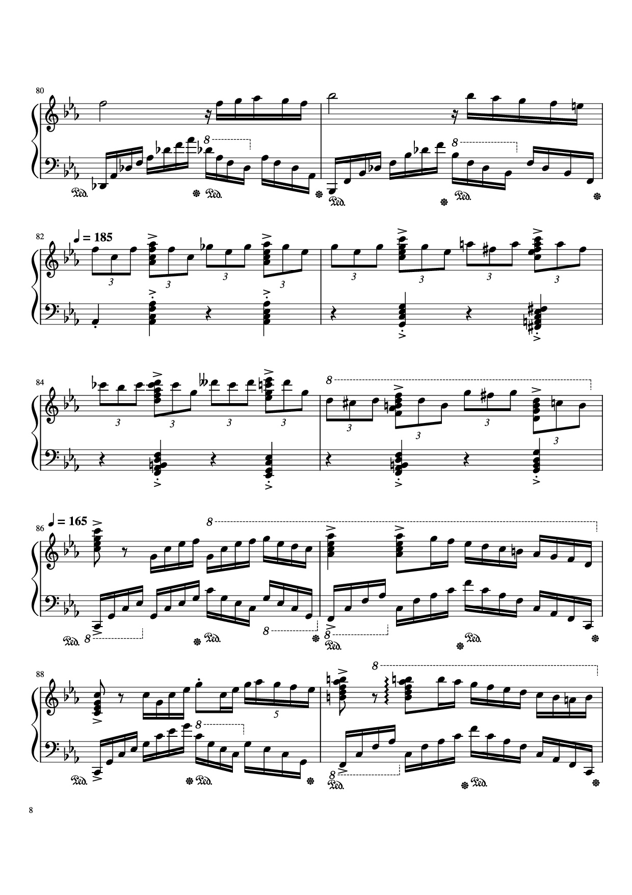 Page 8 of Sheet music PDF Piano Beethoven Virus but it