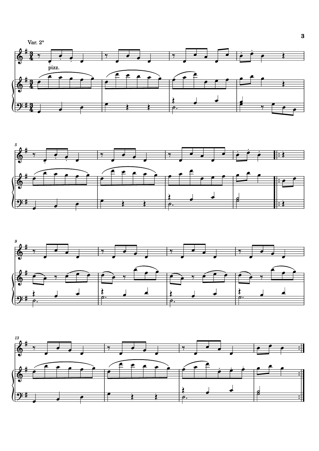 Page 3 of Sheet music PDF Piano Sei variazioni per piano forte con accomp. del violino o flauto obbligato - Johann Baptist Vanhal (1739-1813