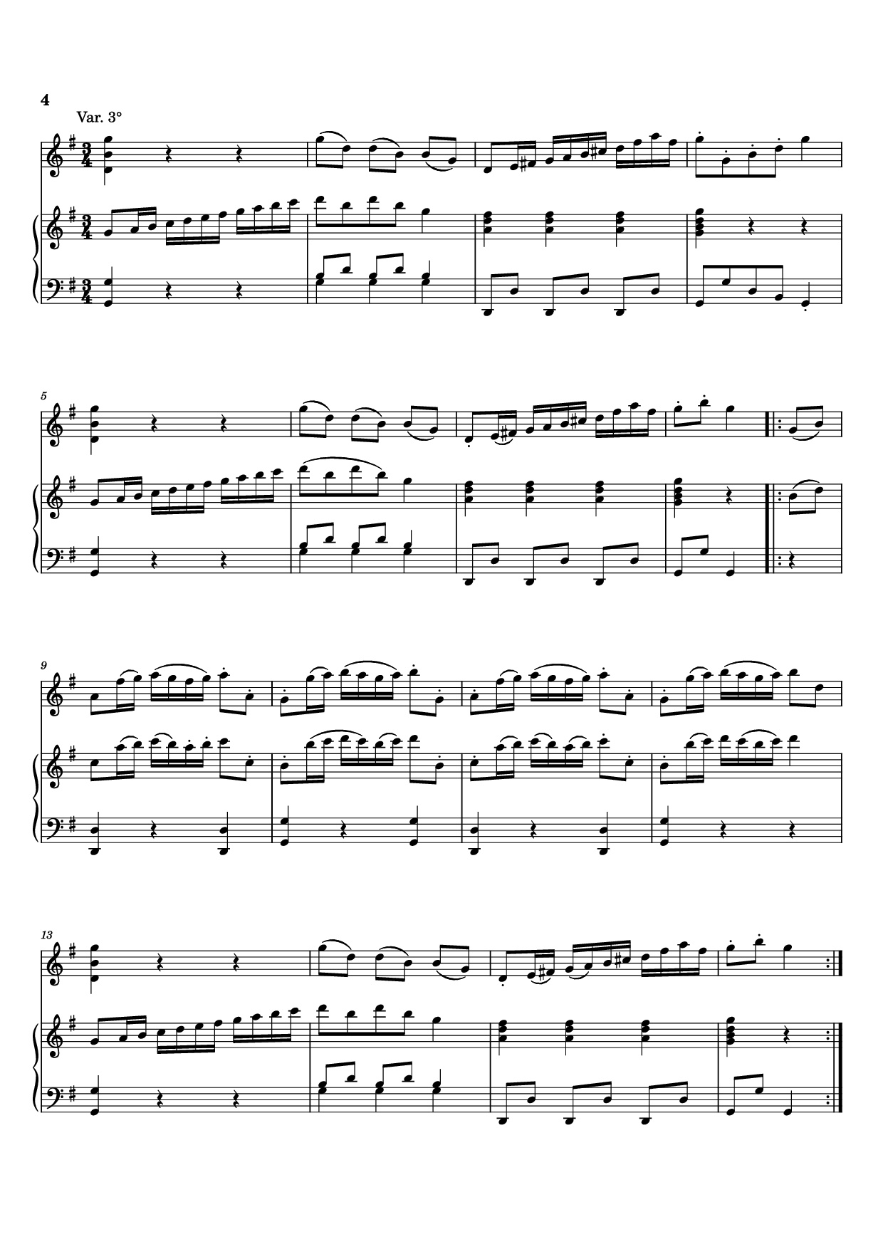 Page 4 of Sheet music PDF Piano Sei variazioni per piano forte con accomp. del violino o flauto obbligato - Johann Baptist Vanhal (1739-1813