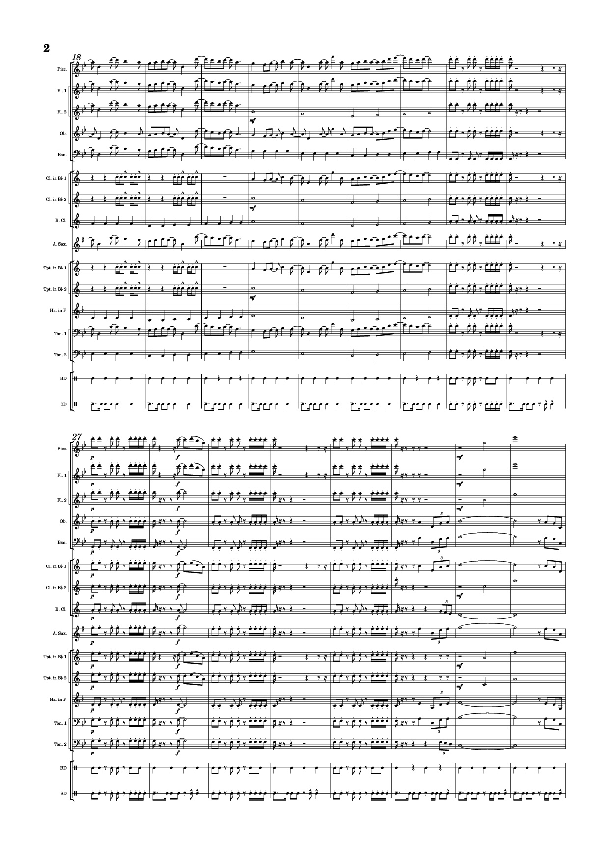 Page 2 of Sheet music PDF Inarizaki Cheer 1 and 2 - Yuki Hayashi / Arr: RAN
