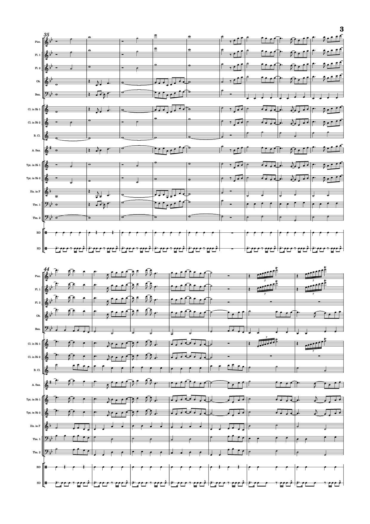 Page 3 of Sheet music PDF Inarizaki Cheer 1 and 2 - Yuki Hayashi / Arr: RAN