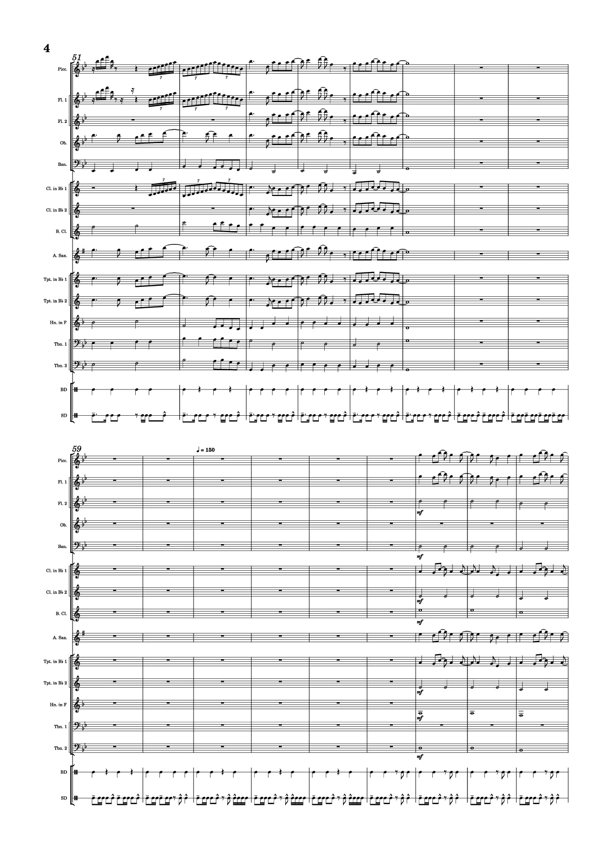 Page 4 of Sheet music PDF Inarizaki Cheer 1 and 2 - Yuki Hayashi / Arr: RAN