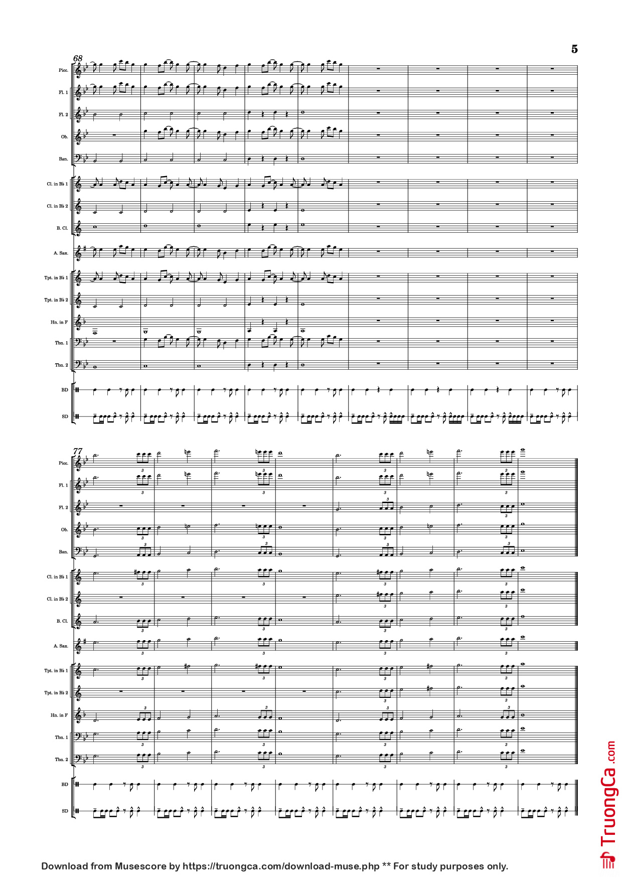 Page 5 of Sheet music PDF Inarizaki Cheer 1 and 2 - Yuki Hayashi / Arr: RAN