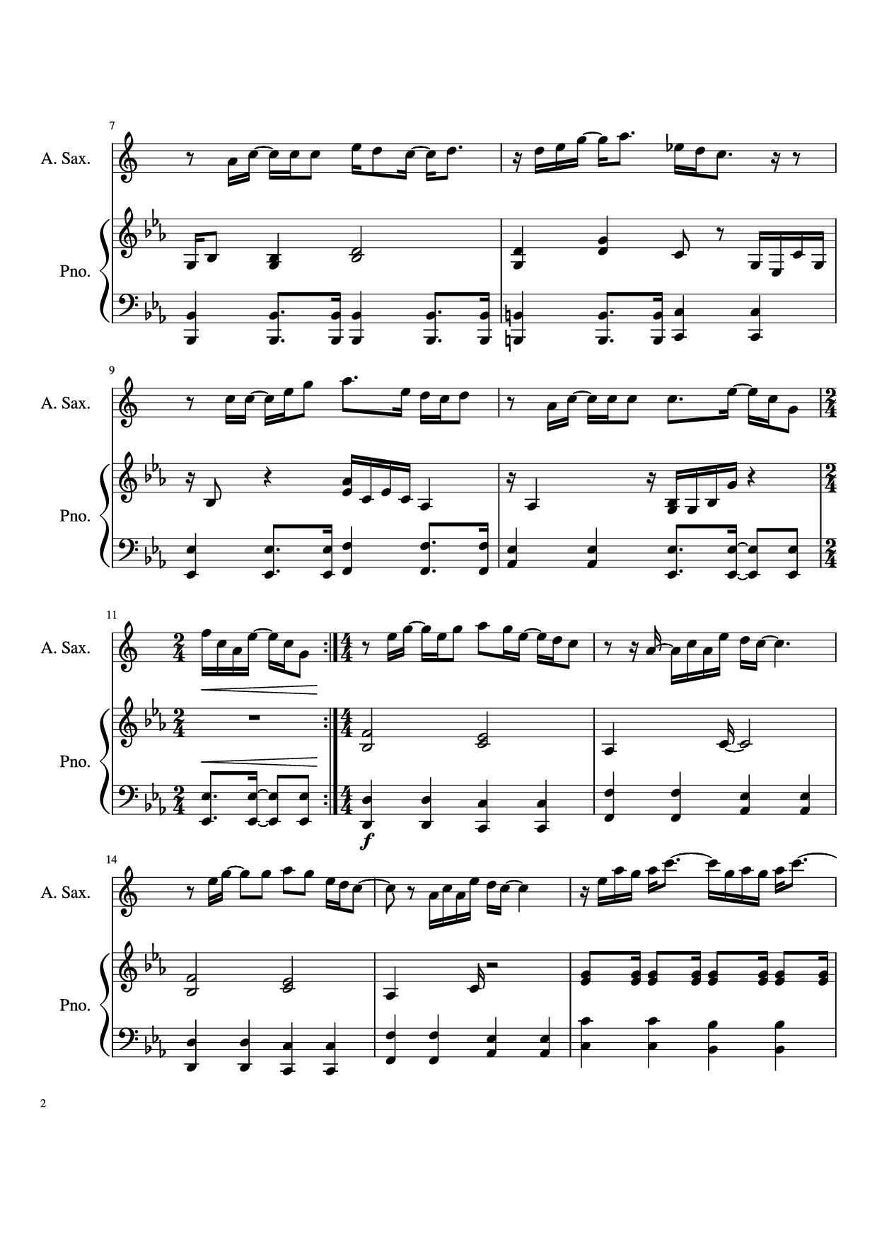 Page 2 of Sheet music PDF Piano Your Song Piano - Damon McLean
