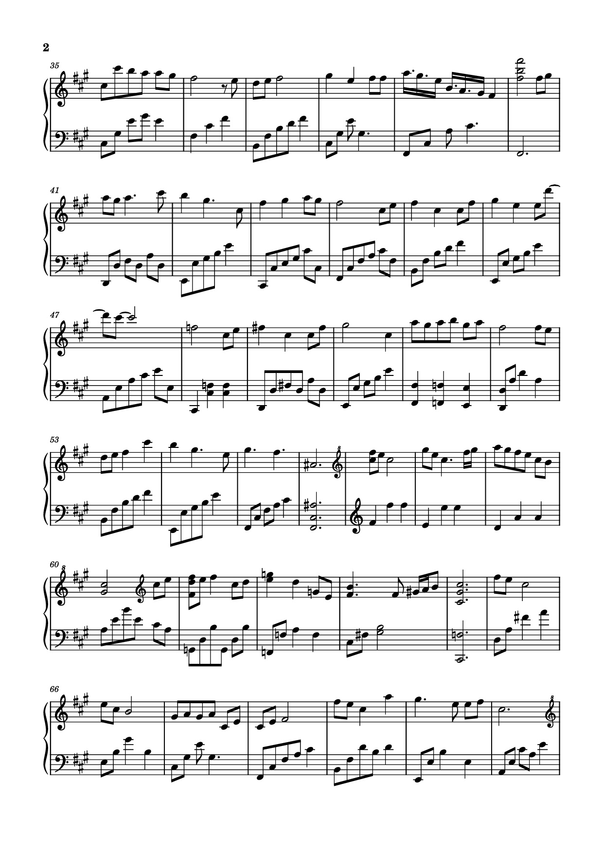 Page 2 of Sheet music PDF Piano 灯火未眠 Piano (Đăng Hỏa Vị Miên) - 熙月月