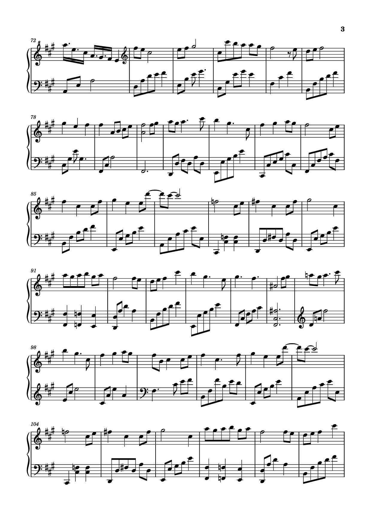 Page 3 of Sheet music PDF Piano 灯火未眠 Piano (Đăng Hỏa Vị Miên) - 熙月月