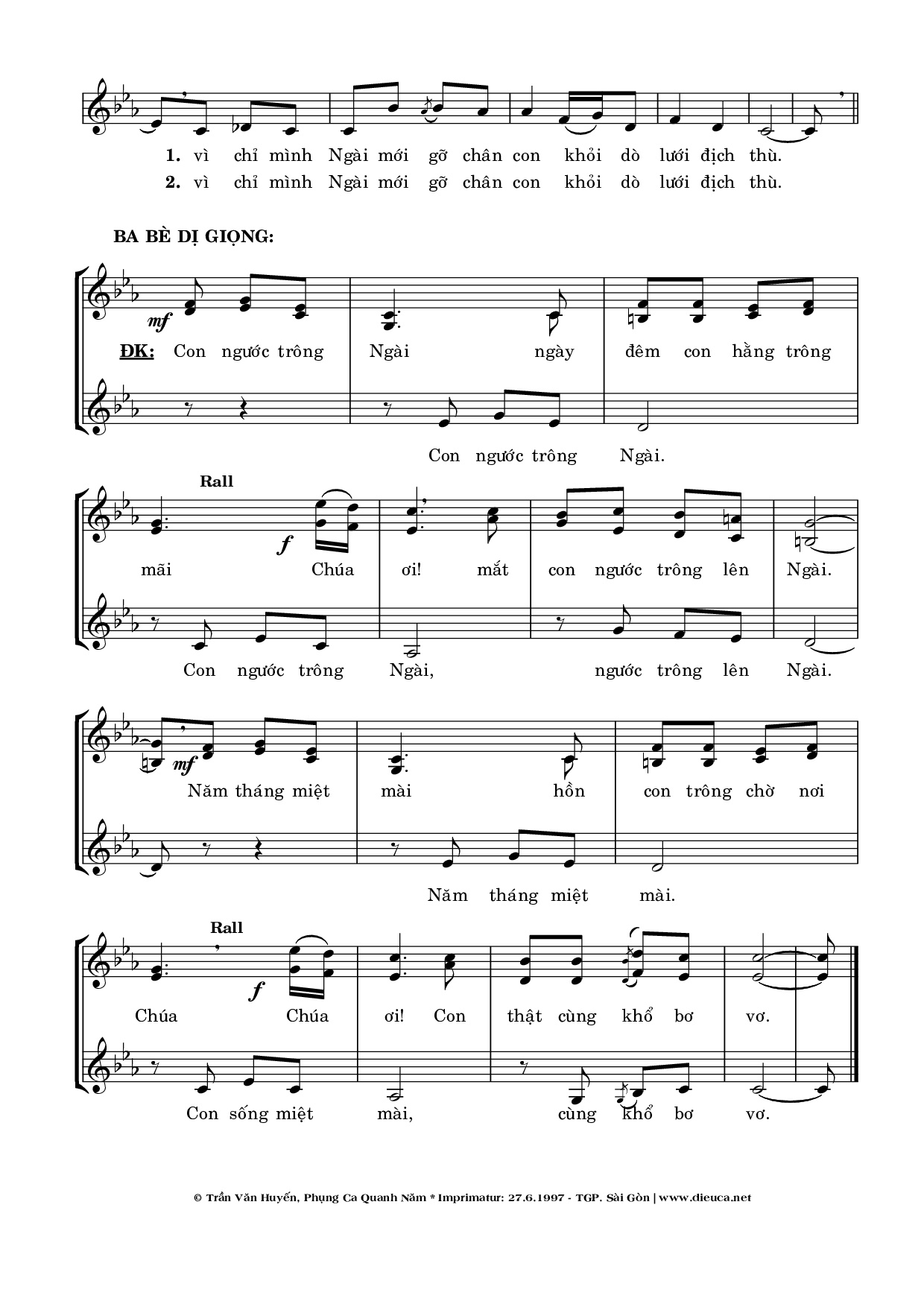 Page 2 of Sheet music PDF Con Ngước Trông - Trần Văn Huyến