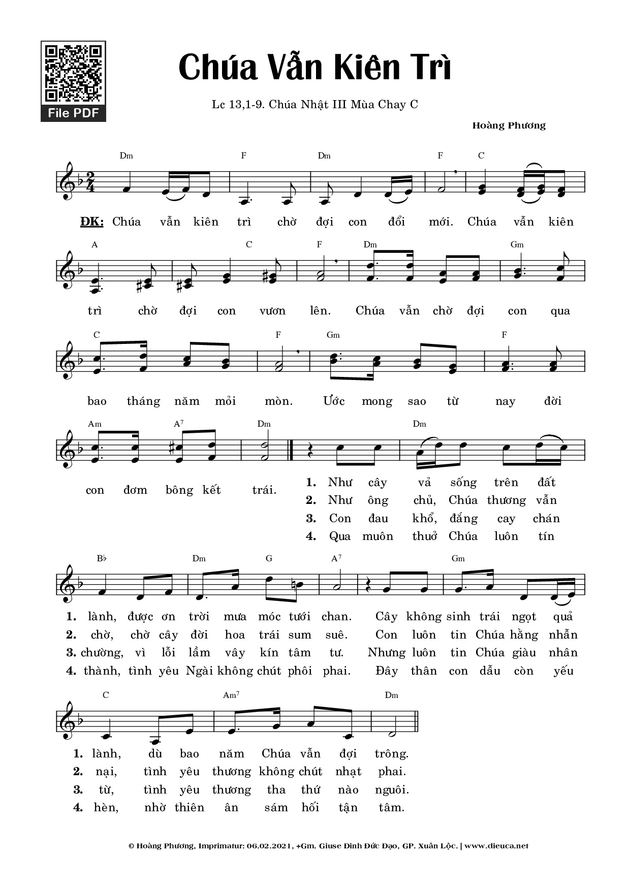 Sheet PDF of Chúa Vẫn Kiên Trì