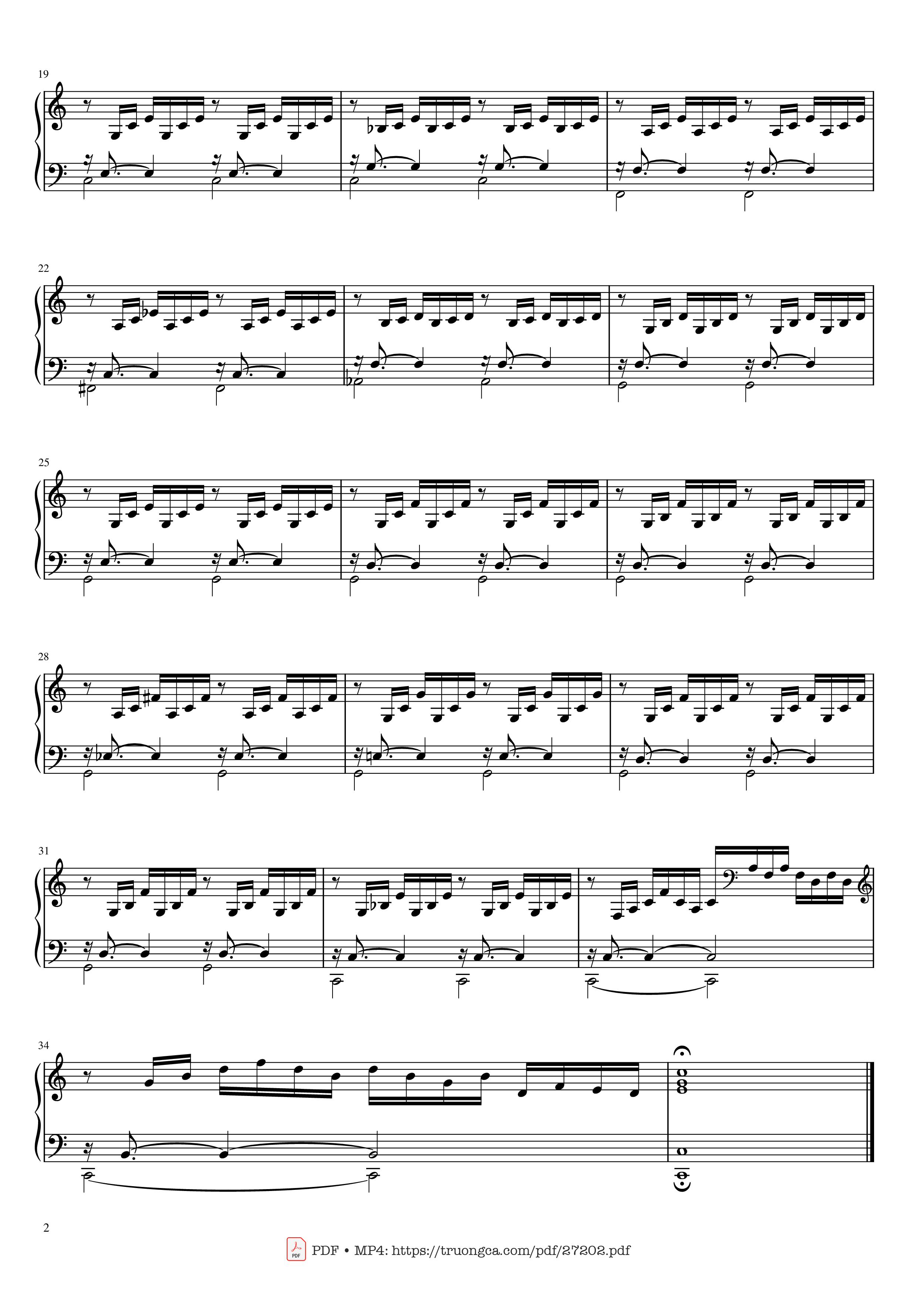 Page 2 of Sheet music PDF Piano Prelude I in C major, BWV 846 - Well Tempered Clavier - Johann Sebastian Bach