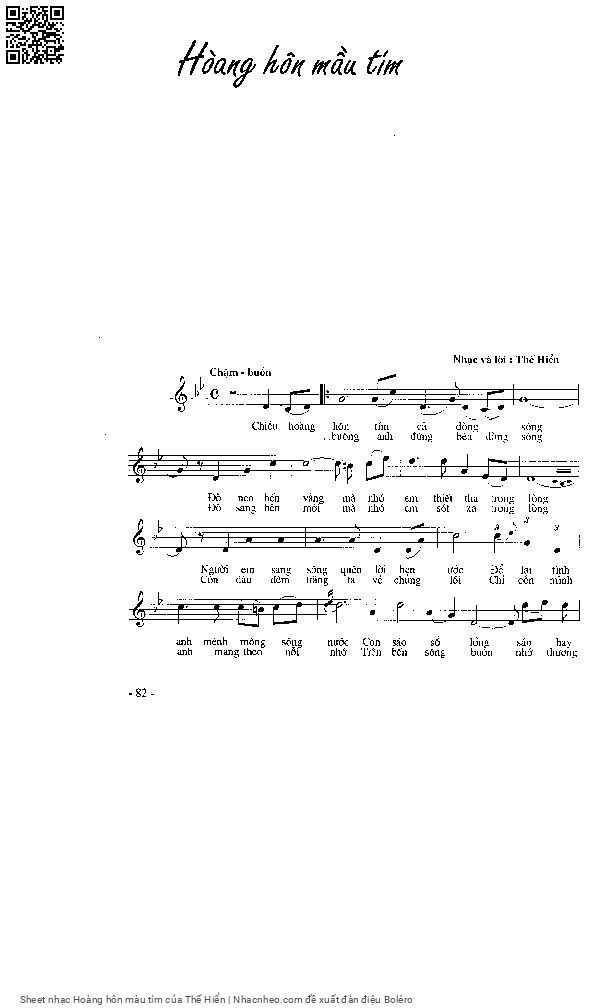 Page 3 of Sheet music PDF Hoàng hôn màu tím - Thế Hiển