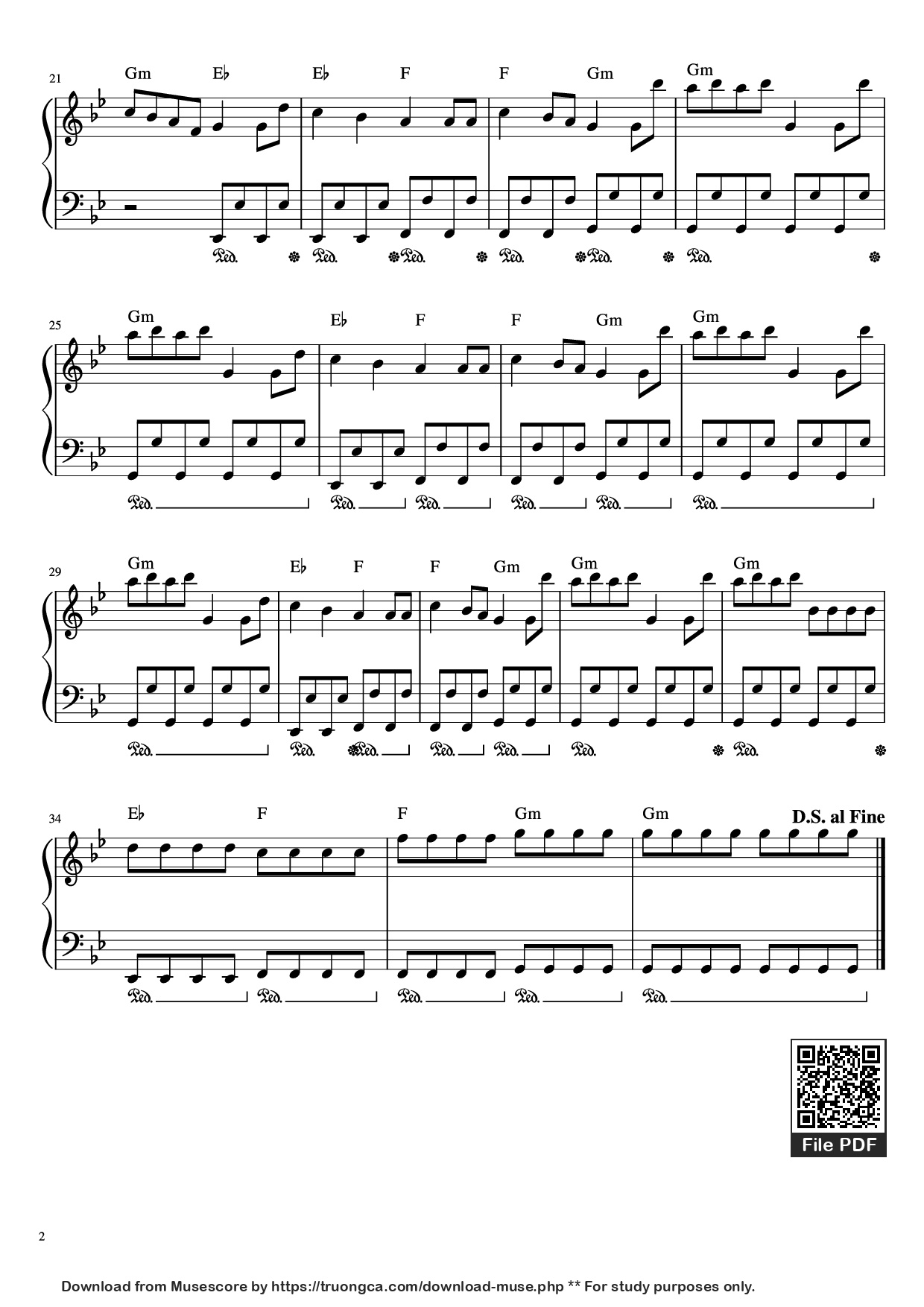 Page 2 of Sheet music PDF Piano Astronomia Piano - Vicetone & Tony Igy