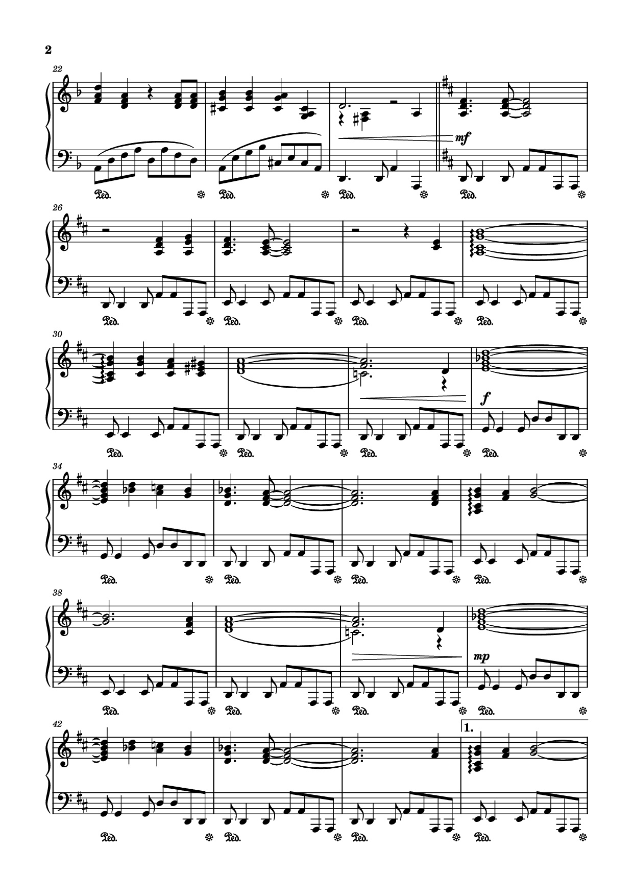 Page 2 of Sheet music PDF Piano Крылатые качели Piano - Е. Крылатов