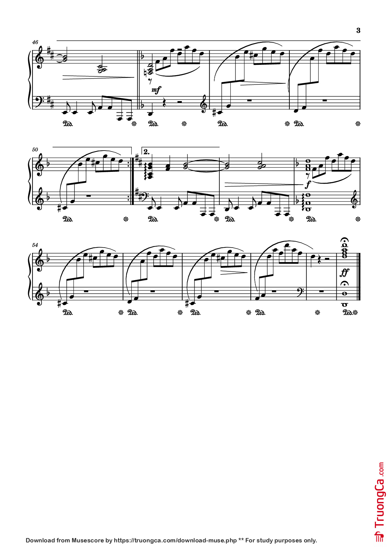 Page 3 of Sheet music PDF Piano Крылатые качели Piano - Е. Крылатов
