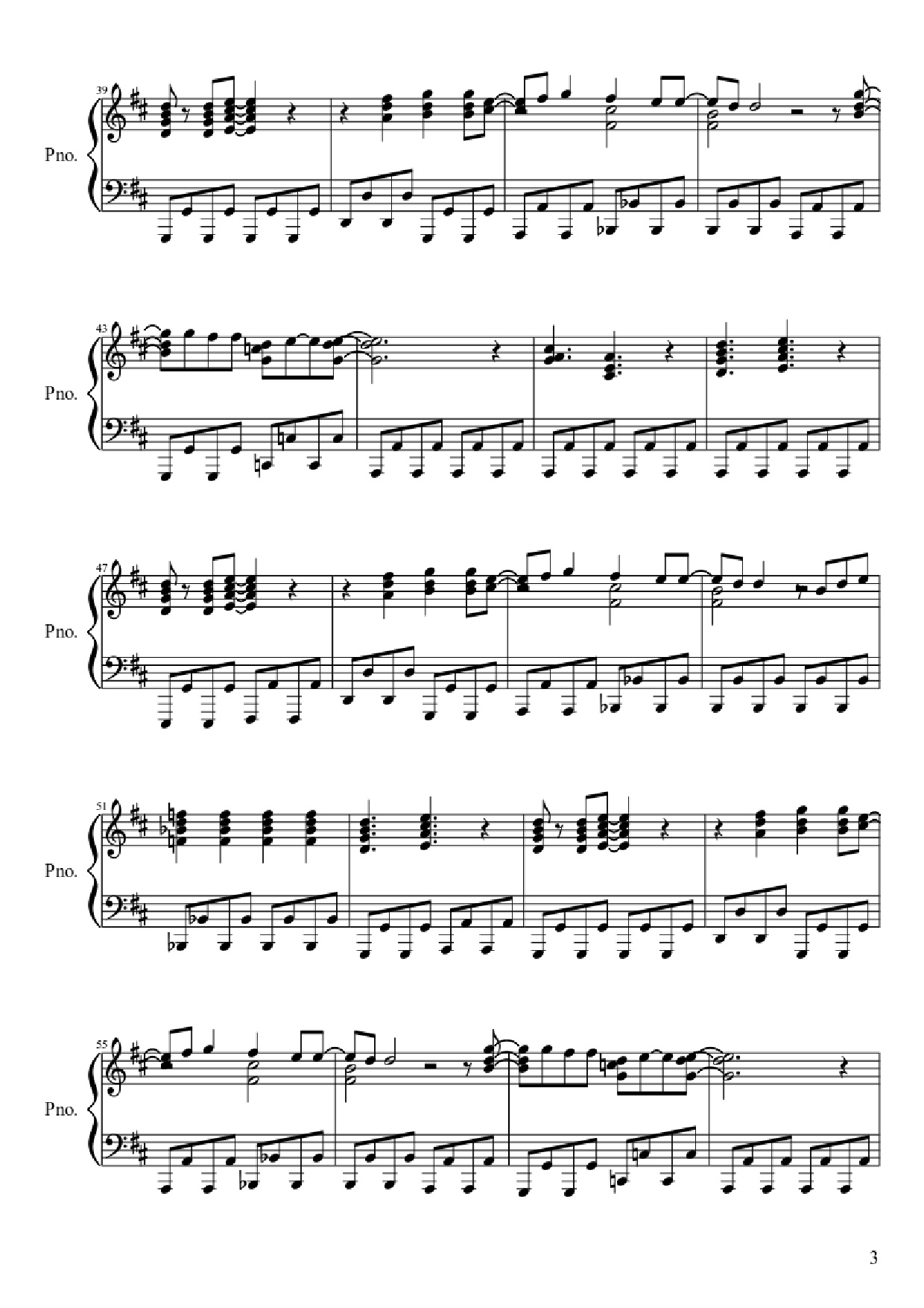 Page 3 of Sheet music PDF Piano Dragon Ball Z Piano - Arr.: Javier Alonso Silva