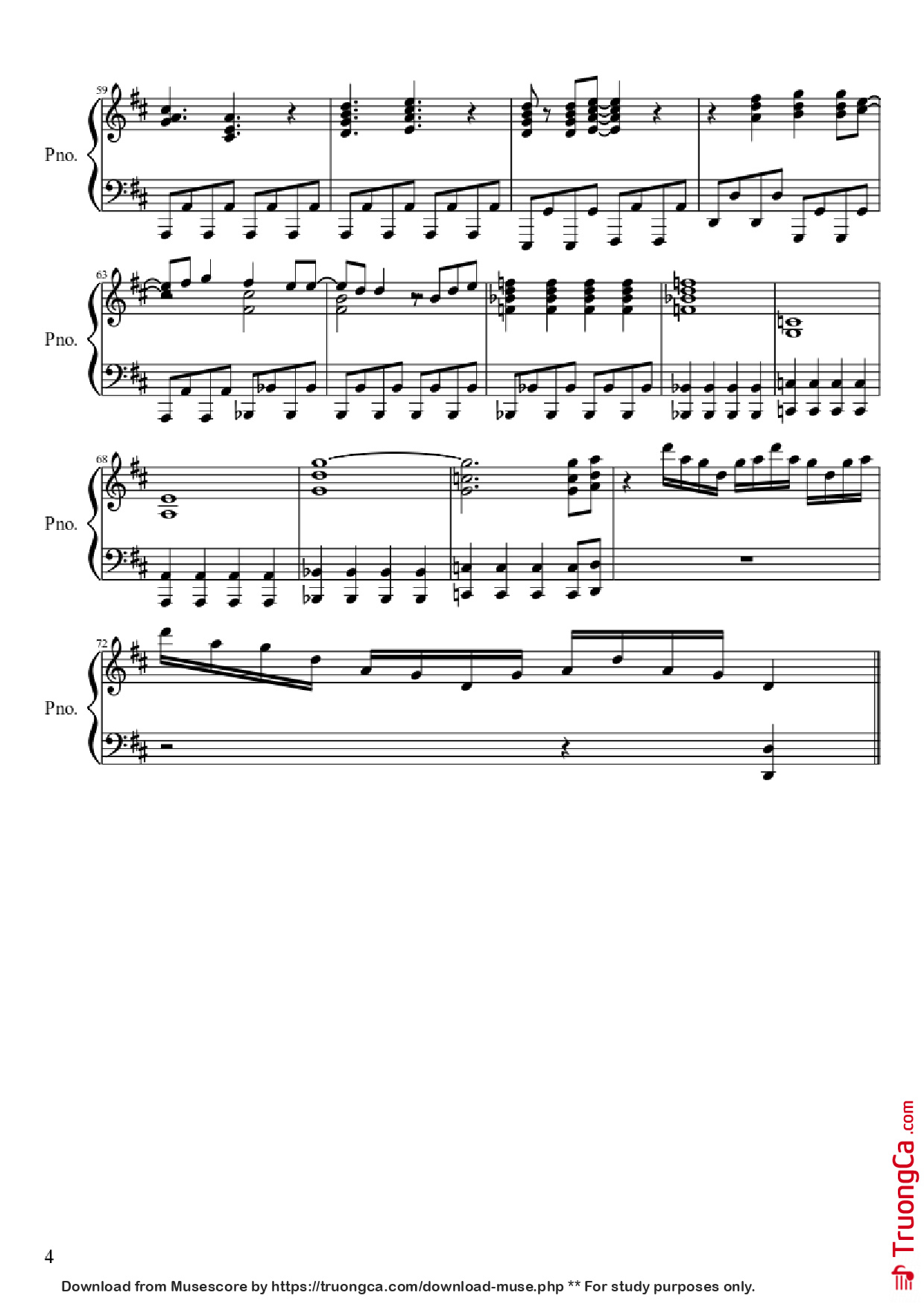 Page 4 of Sheet music PDF Piano Dragon Ball Z Piano - Arr.: Javier Alonso Silva